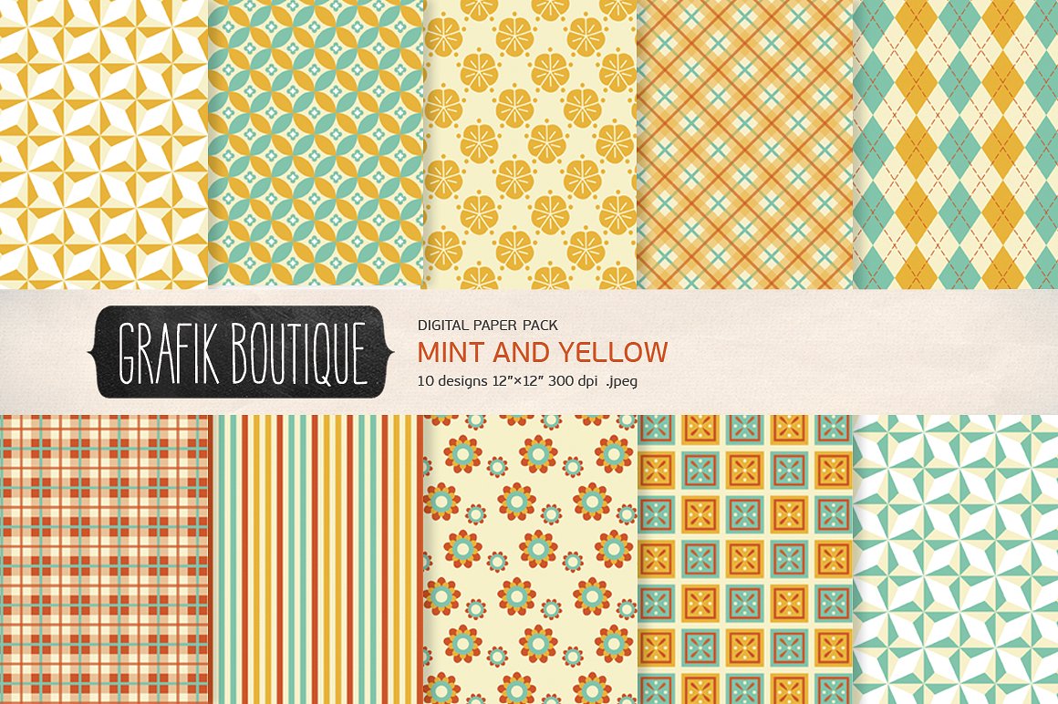 彩色纹理图案无缝背景Mint yellow pattern