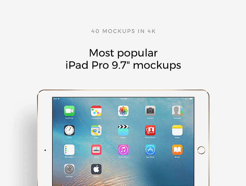 流行的iPad Pro显示设备贴图样机模型Popular i