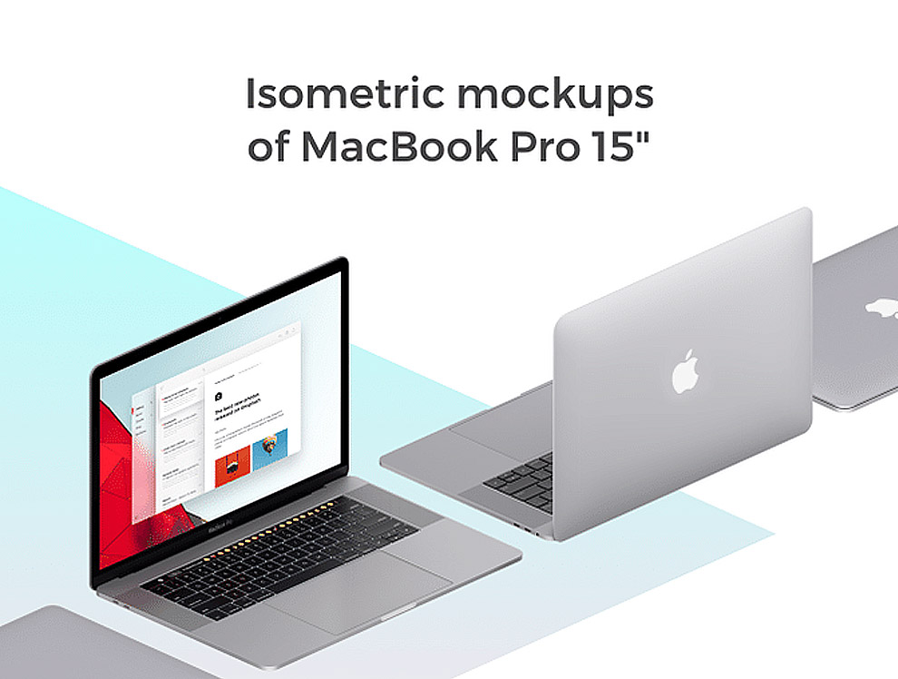 等距MacBook Pro显示设备贴图样机模型Isometr