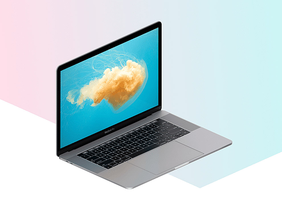 等距MacBook Pro显示设备贴图样机模型Isometr