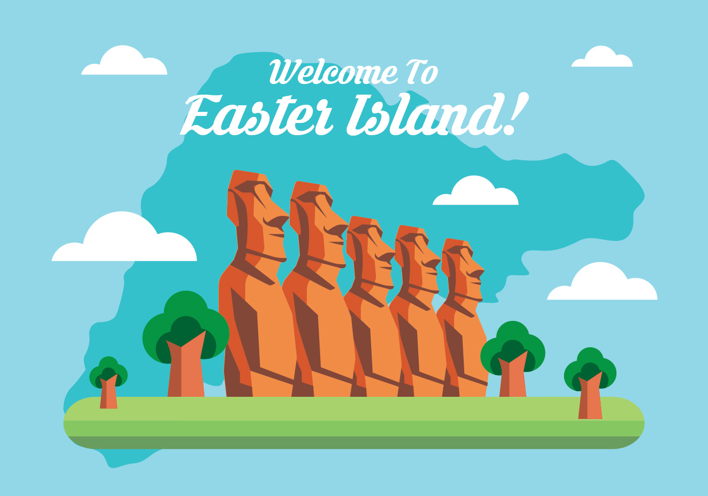 复活岛雕像矢量插图Easter Island Statue