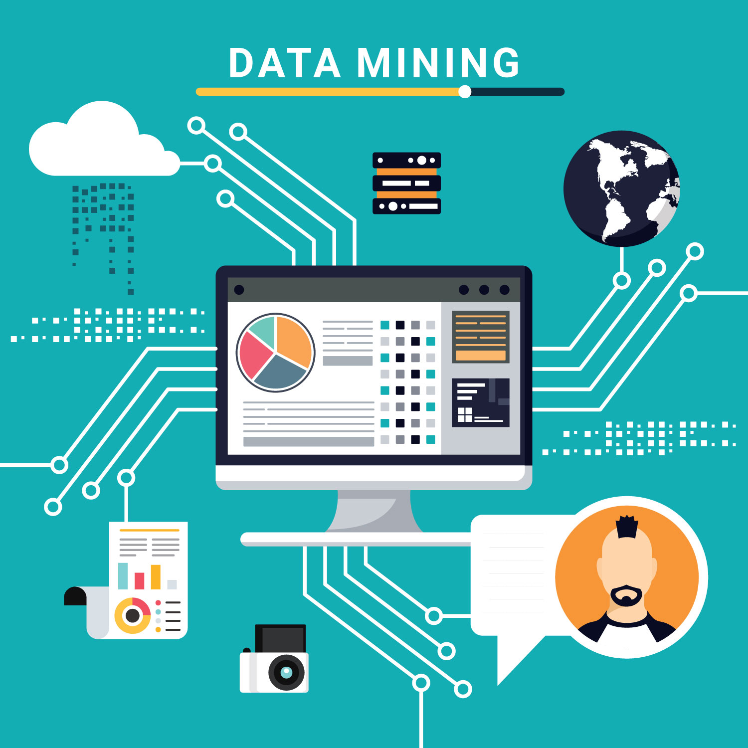 数据挖掘矢量插图Data Mining Illustrati