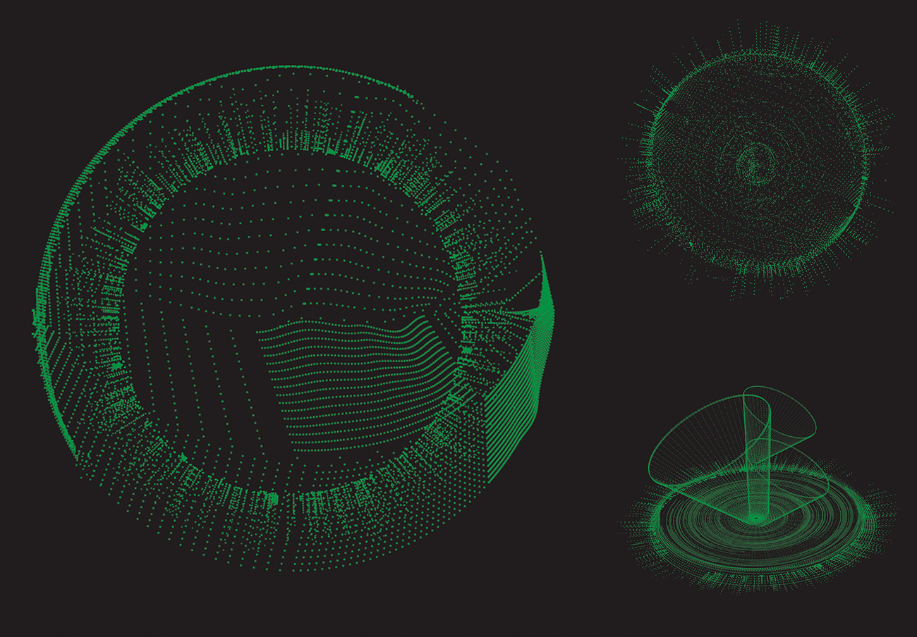 绿色抽象几何概念线性雷达图背景