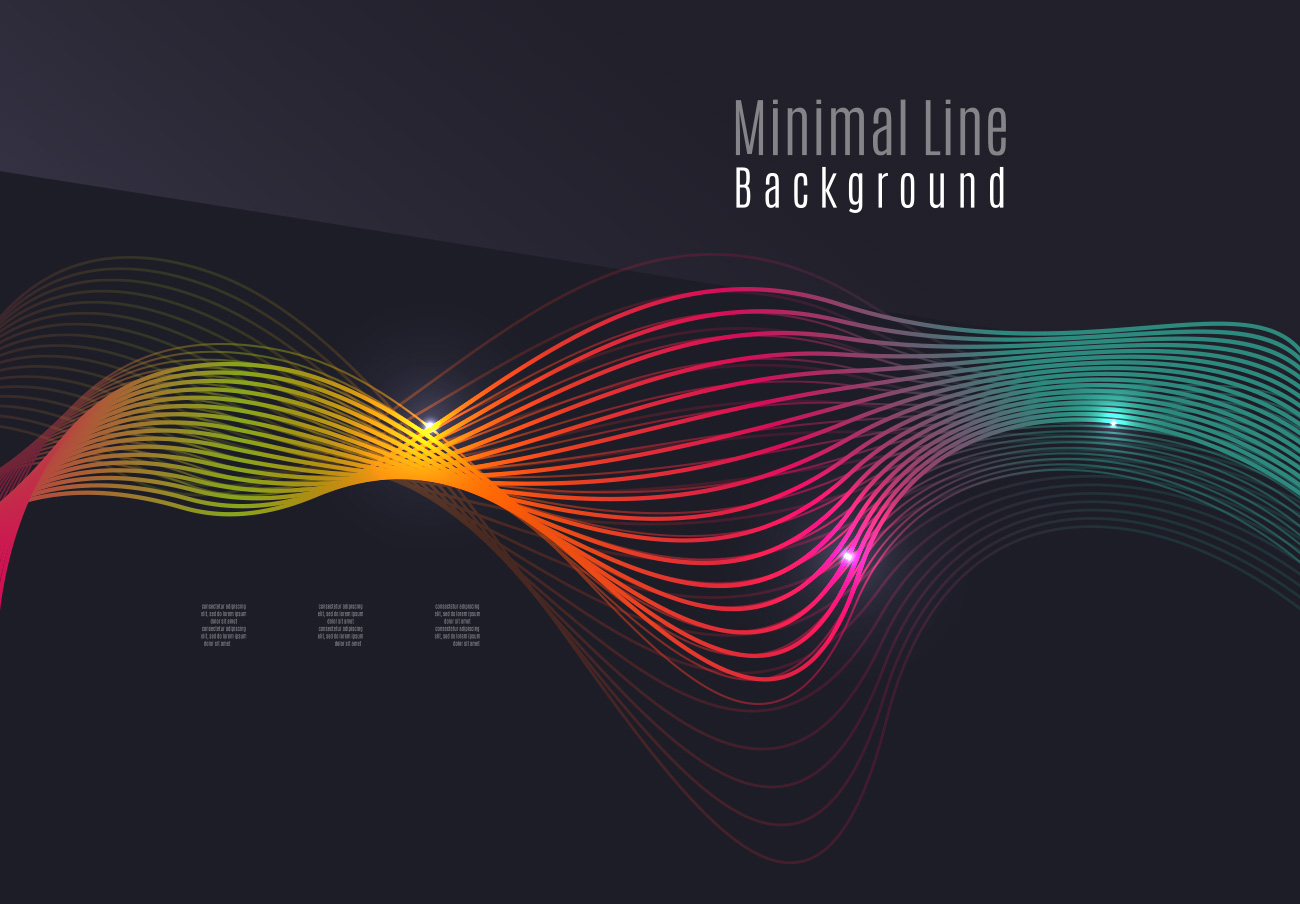 绚丽渐变线条色频率音频跳动科技感背景 Minimal Lin