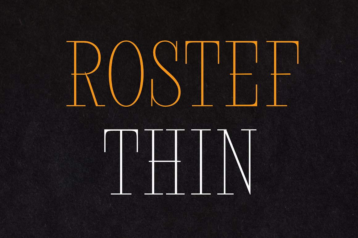 一款优雅的衬线体英文演示字体 Rostef Thin #15
