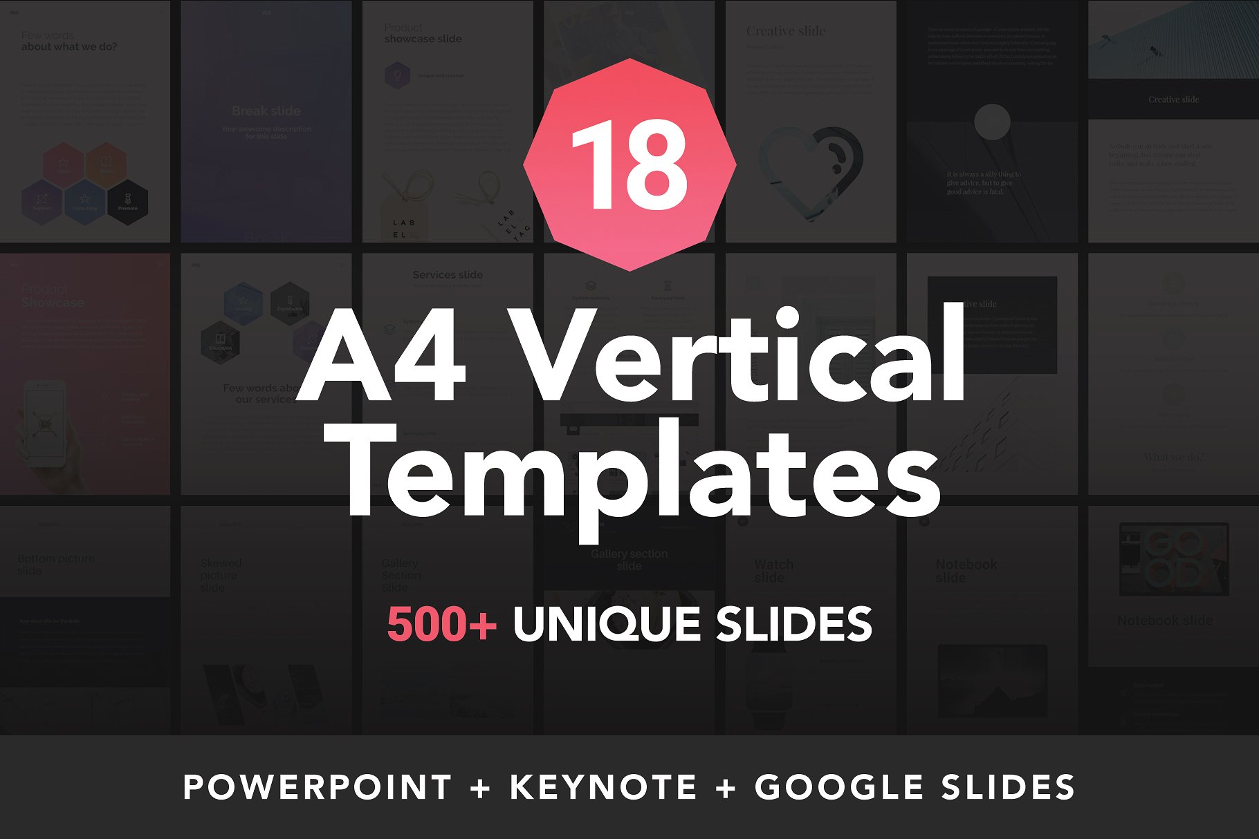 A4 - 18 Vertical Templates Bun