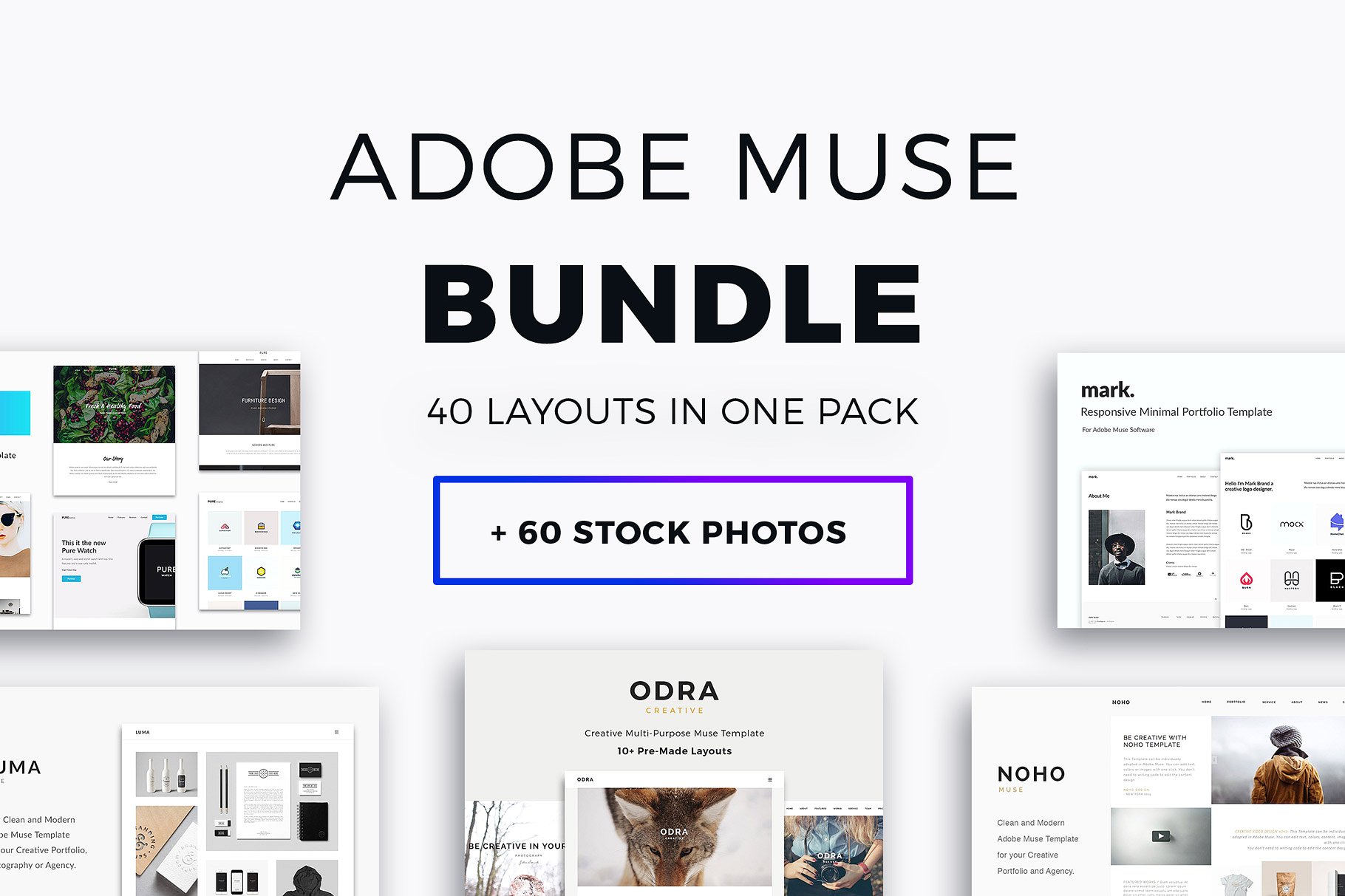现代，简约且富有创意的Adobe Muse模板套装 Adob
