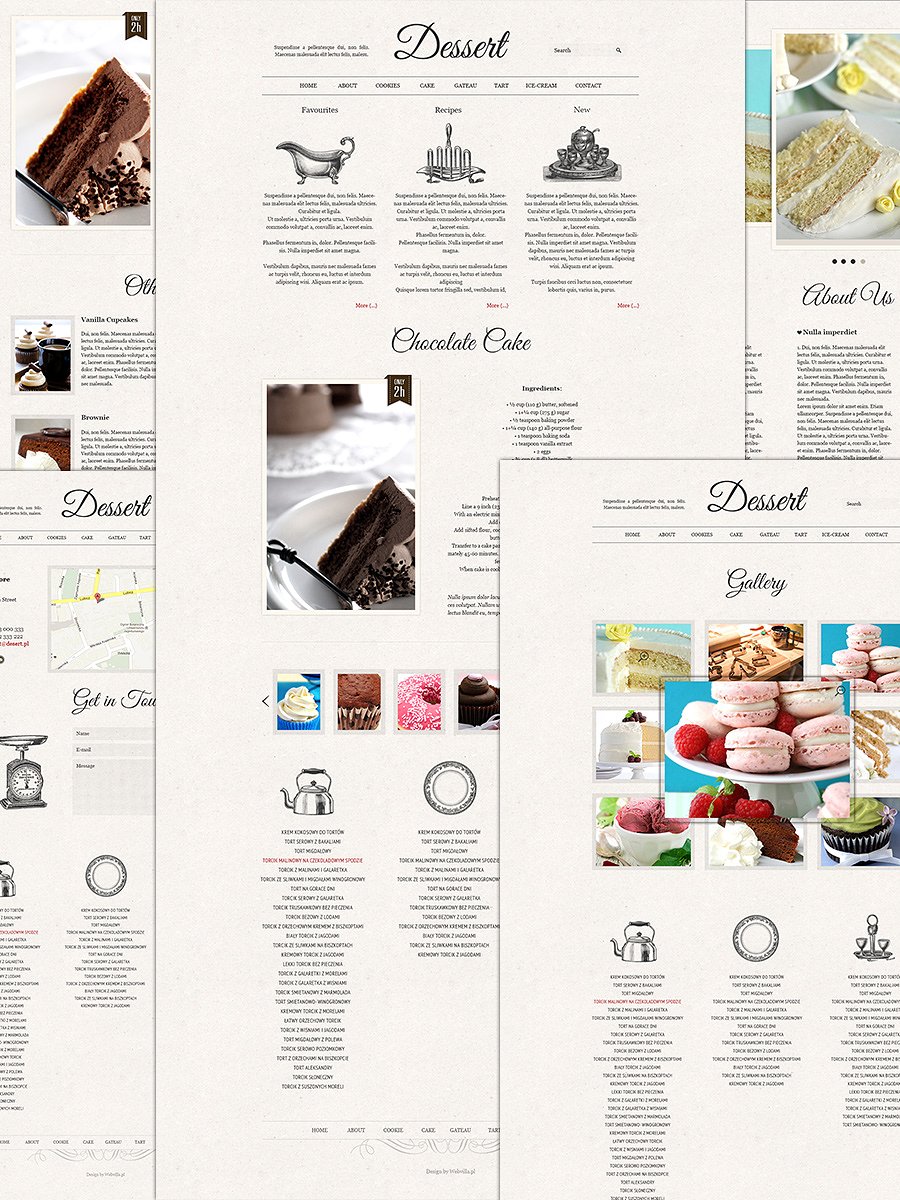 Dessert Retro psd files websit