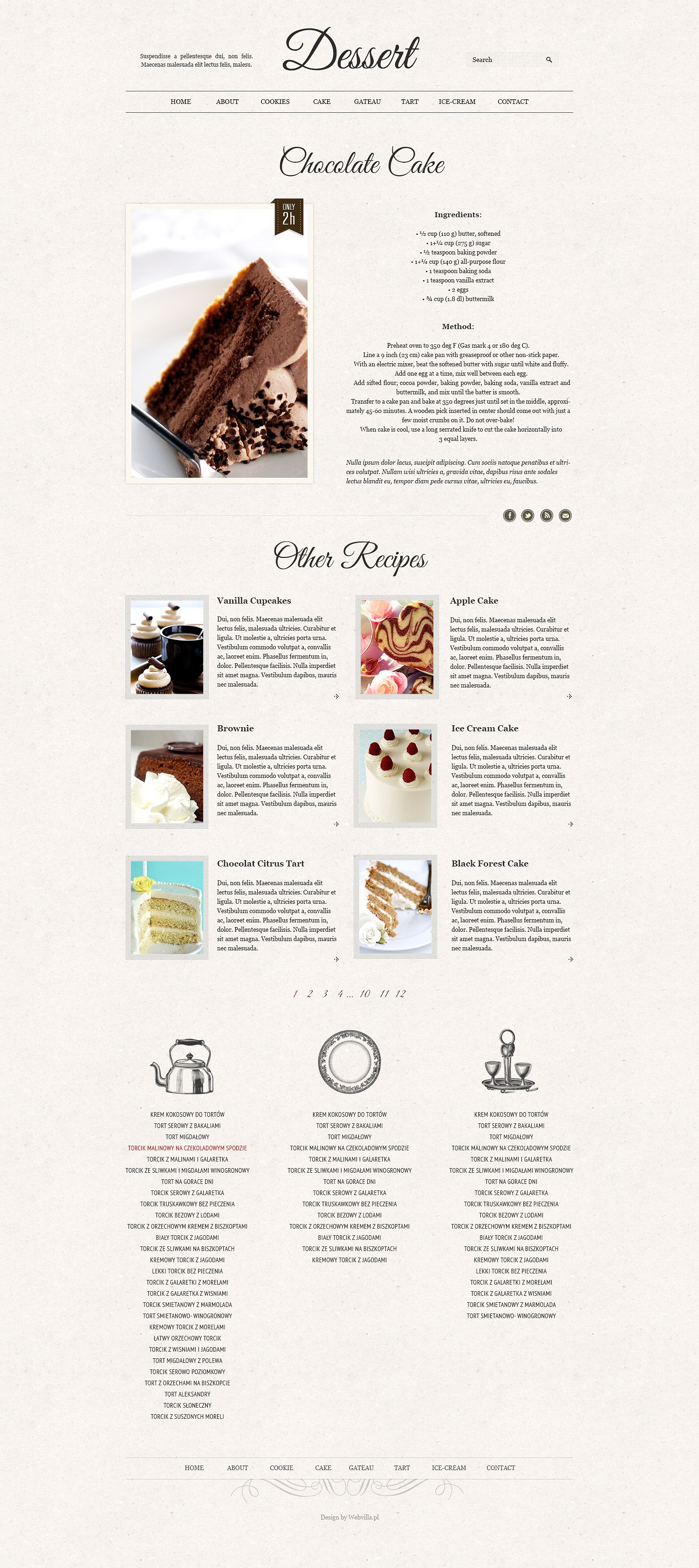 Dessert Retro psd files websit