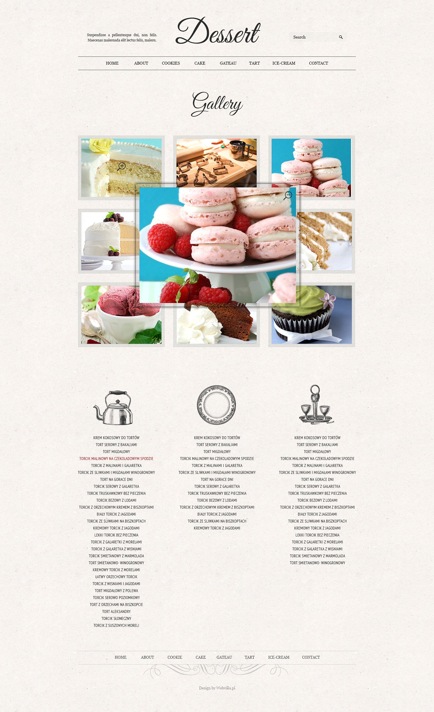 Dessert Retro psd files websit