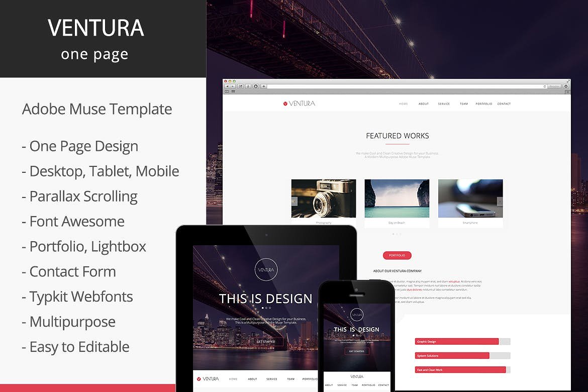 Ventura - One Page Muse Templa