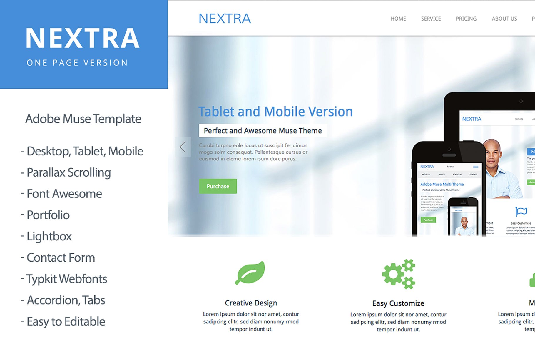 Nextra - One Page Muse Templat