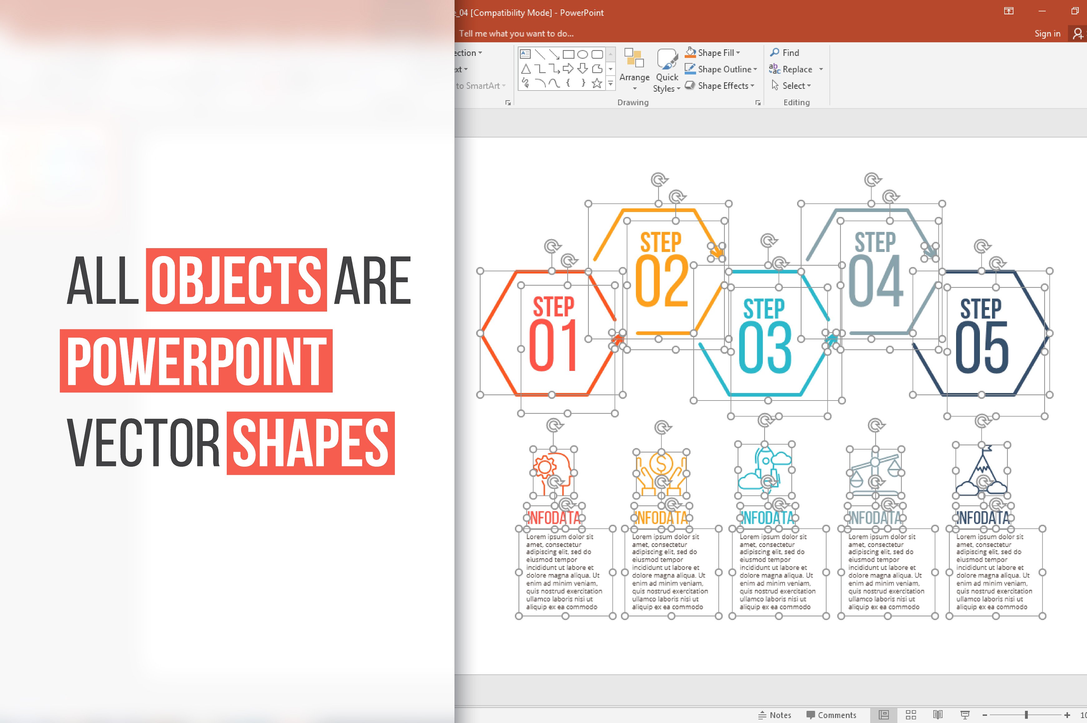 Linear elements for infographi