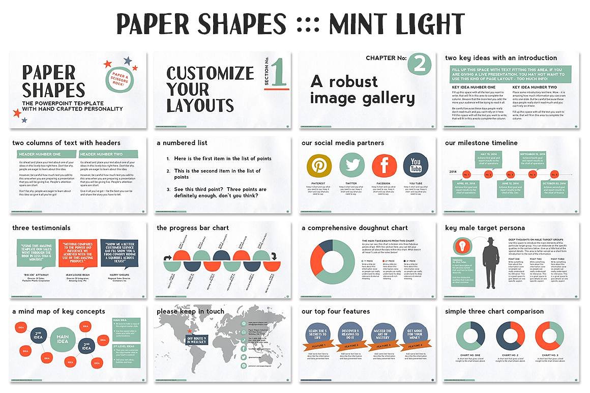 Paper Shapes Powerpoint Presen