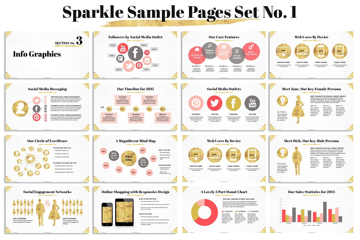 Sparkle Gold Foil PPT Template