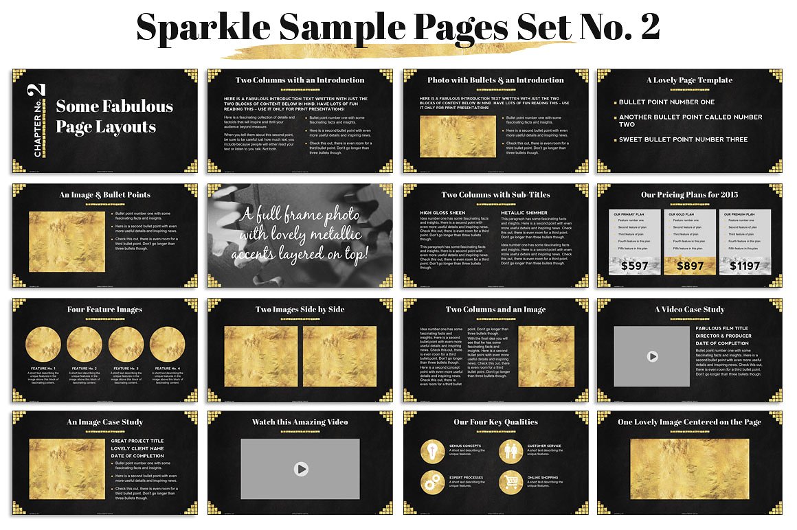 Sparkle Gold Foil PPT Template