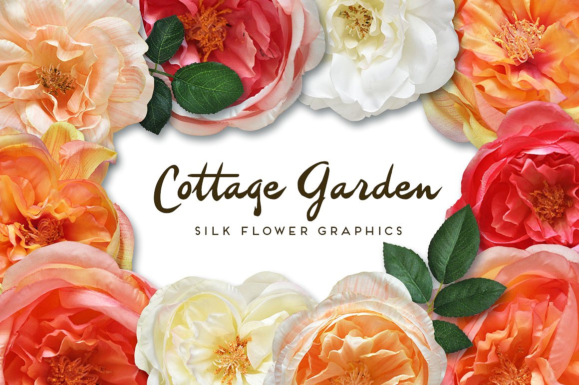 花朵设计素材Cottage Garden Silk Flow
