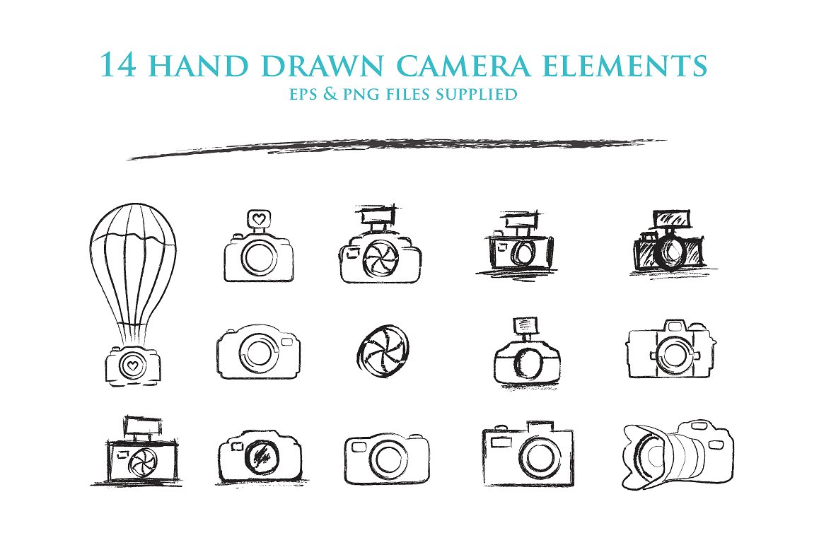 素描速写相机设计素材Sketched Cameras cli
