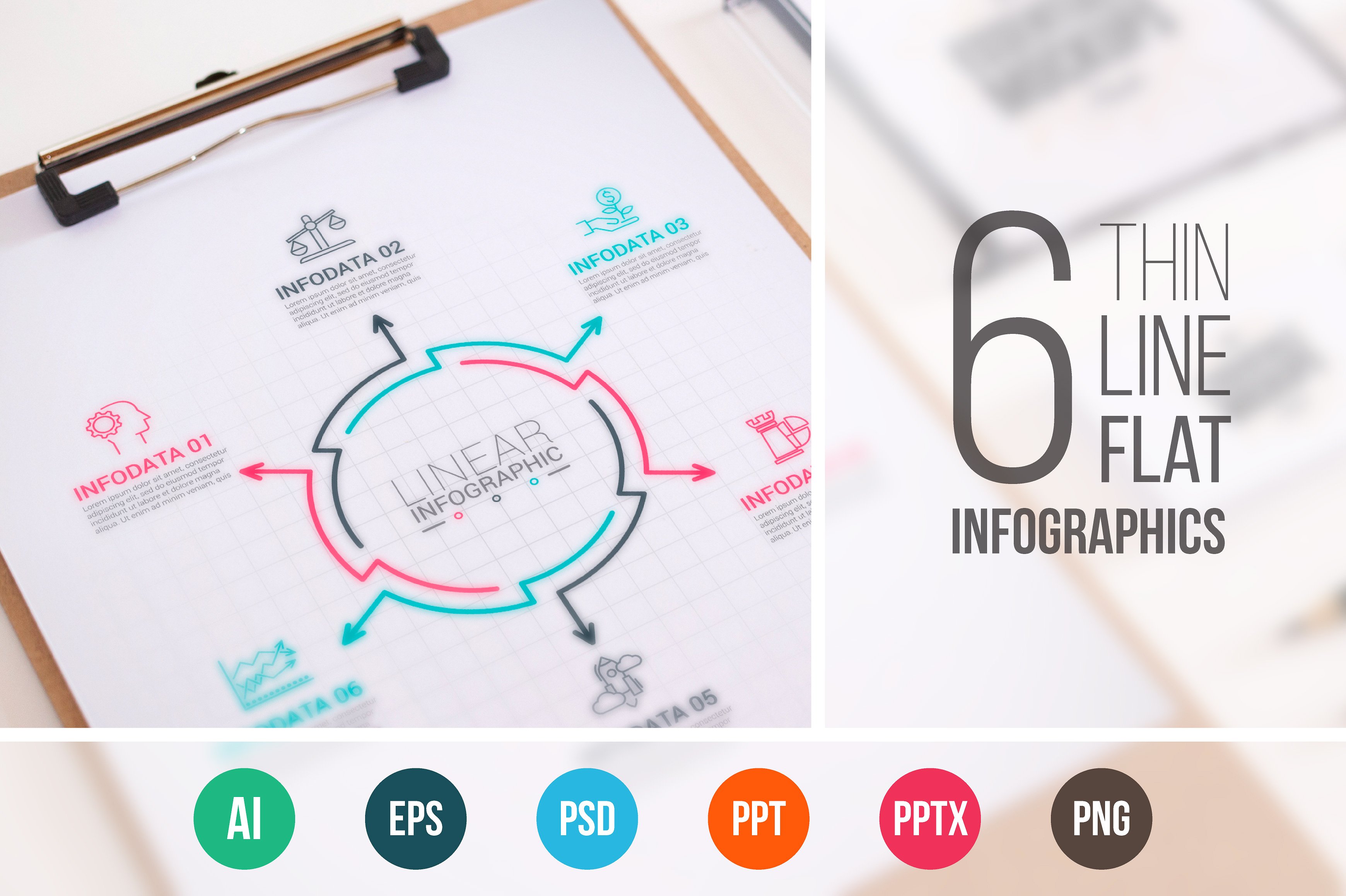 Line flat elements for infogra