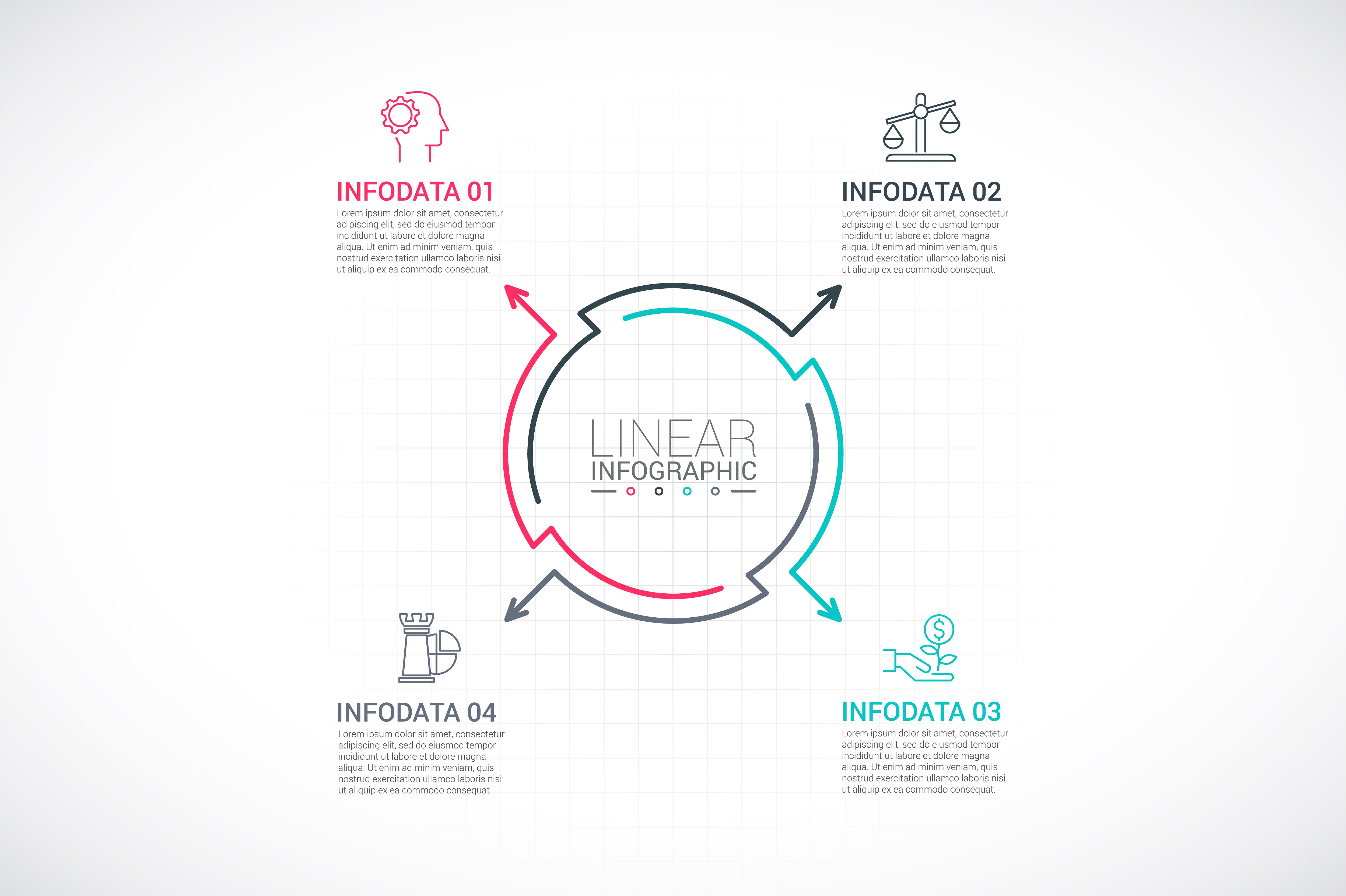 Line flat elements for infogra