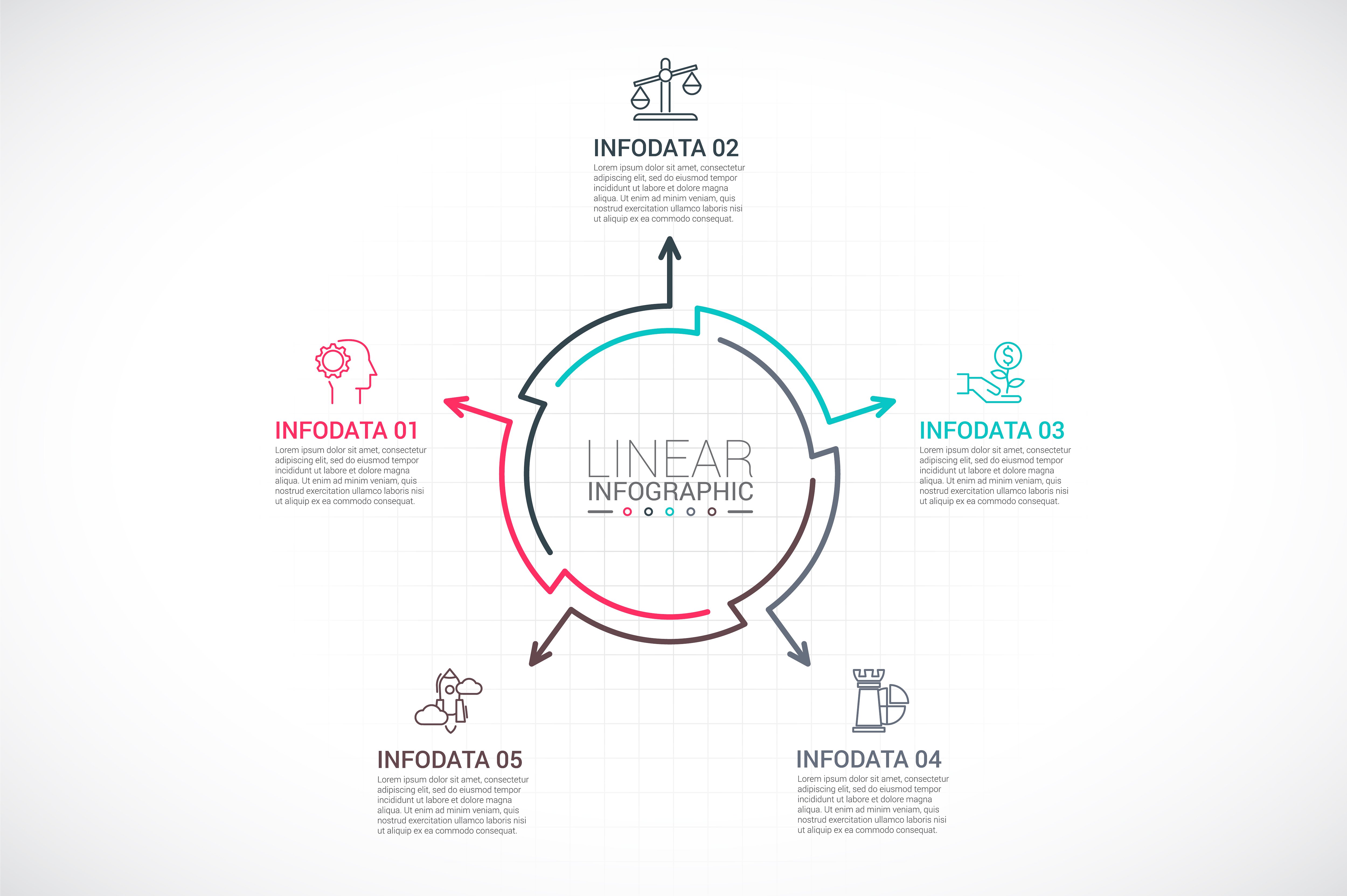 Line flat elements for infogra