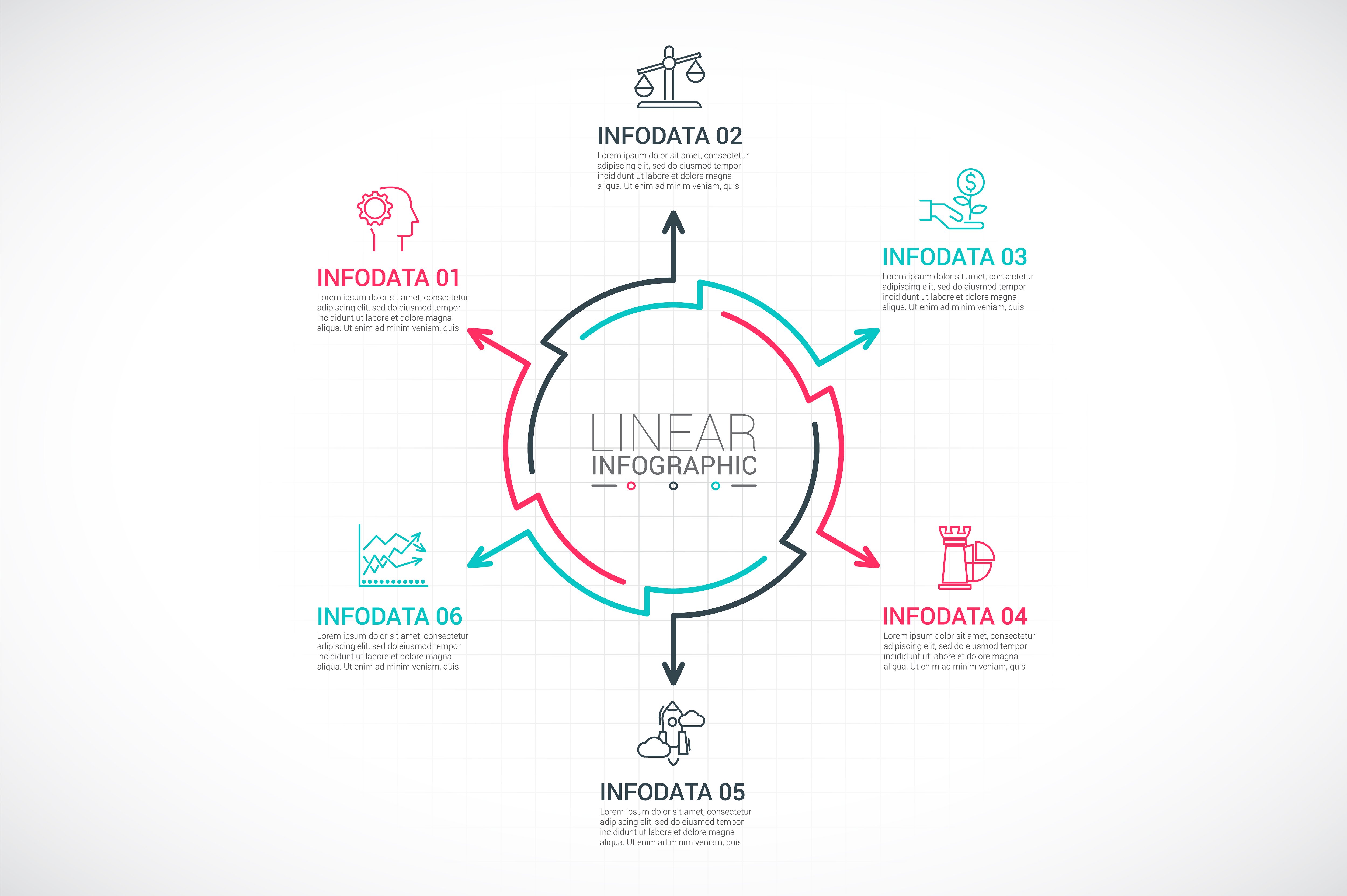 Line flat elements for infogra