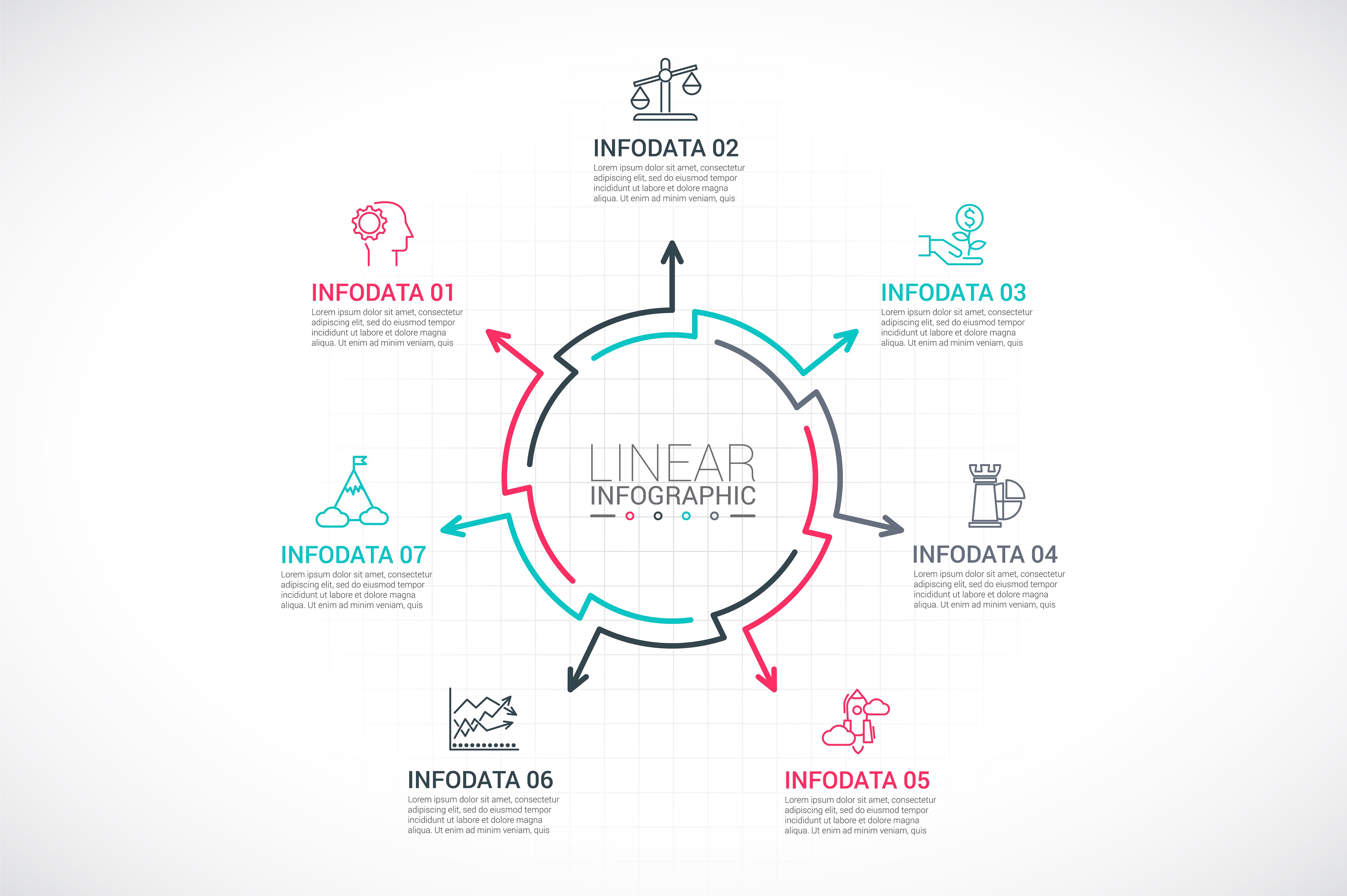 Line flat elements for infogra