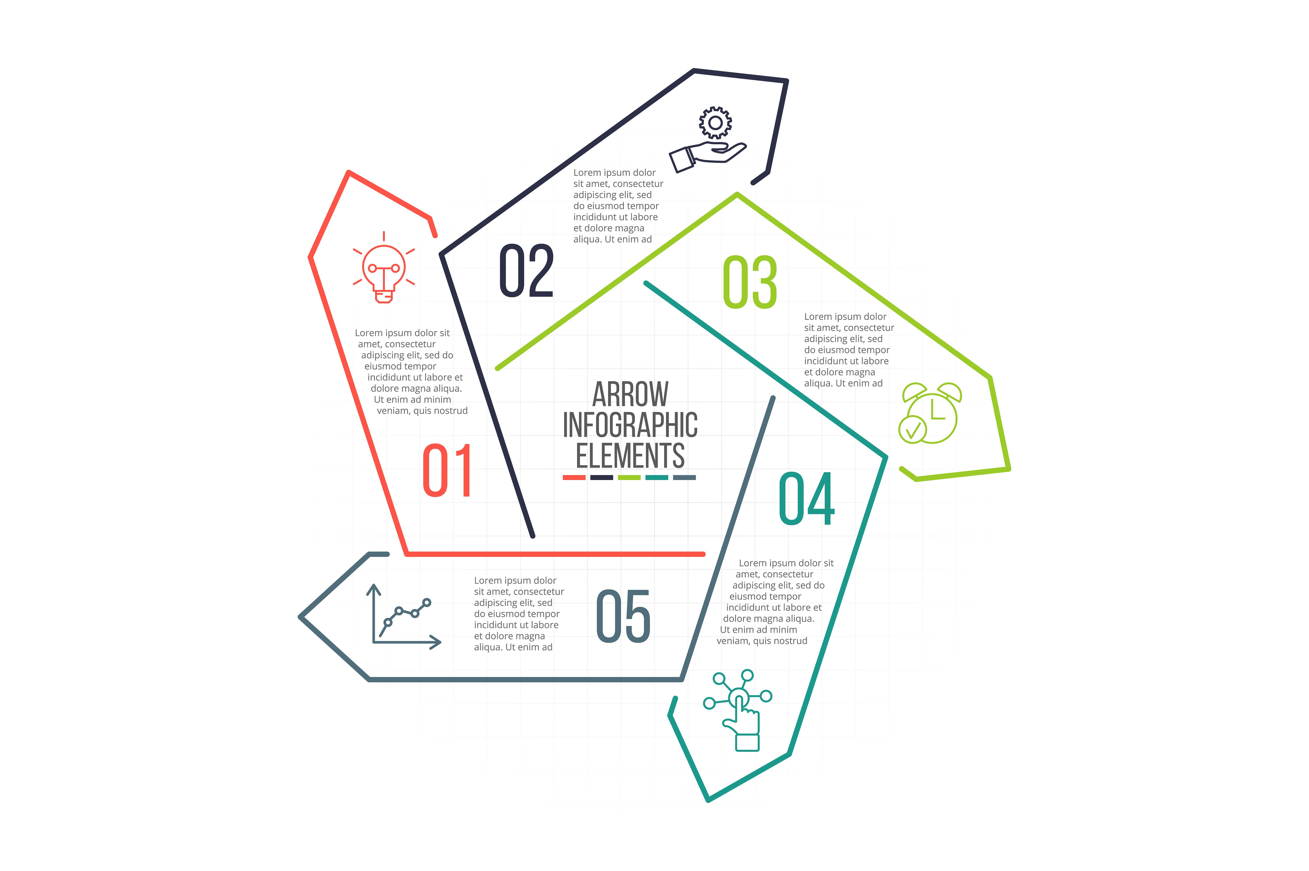 Linear elements for infographi