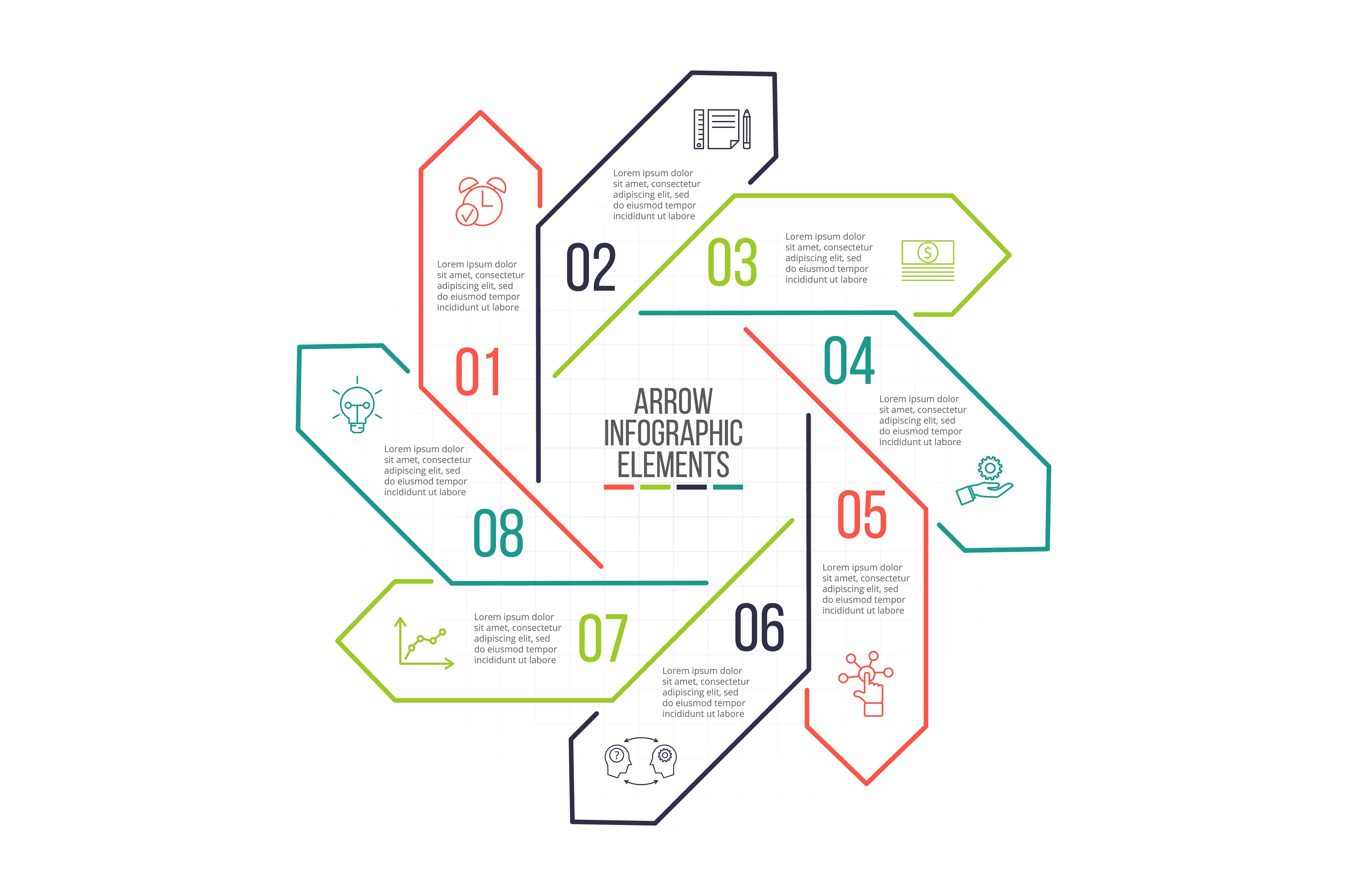 Linear elements for infographi