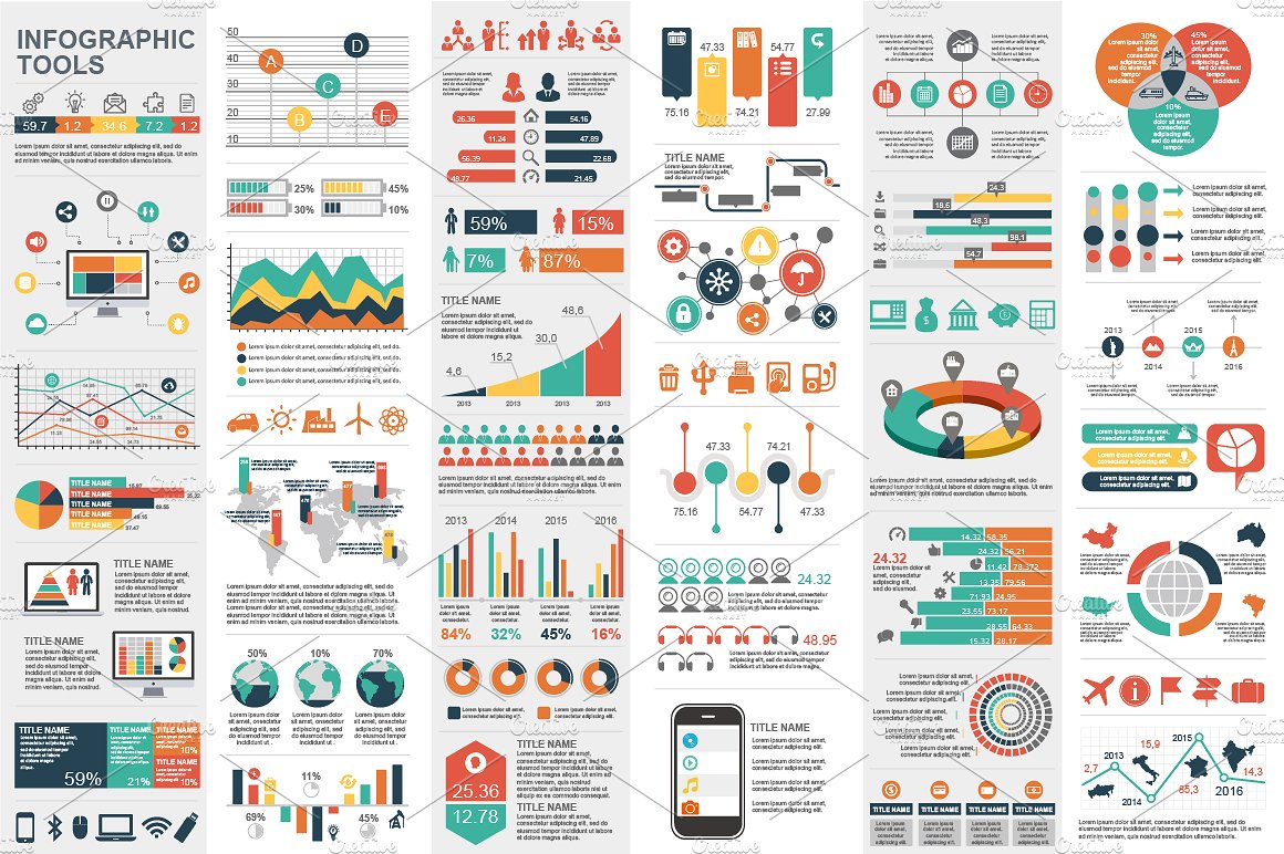 信息图表设计元素ppt模板 Infographic Elem