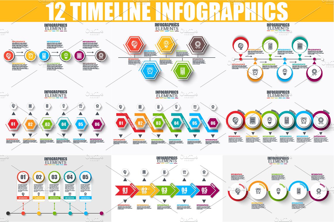 Pack Timeline Infographics