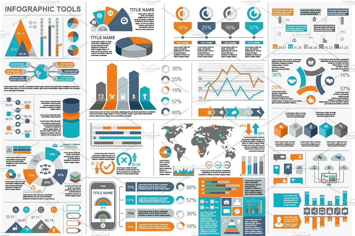 商业数据信息图表插画 Business Infographi