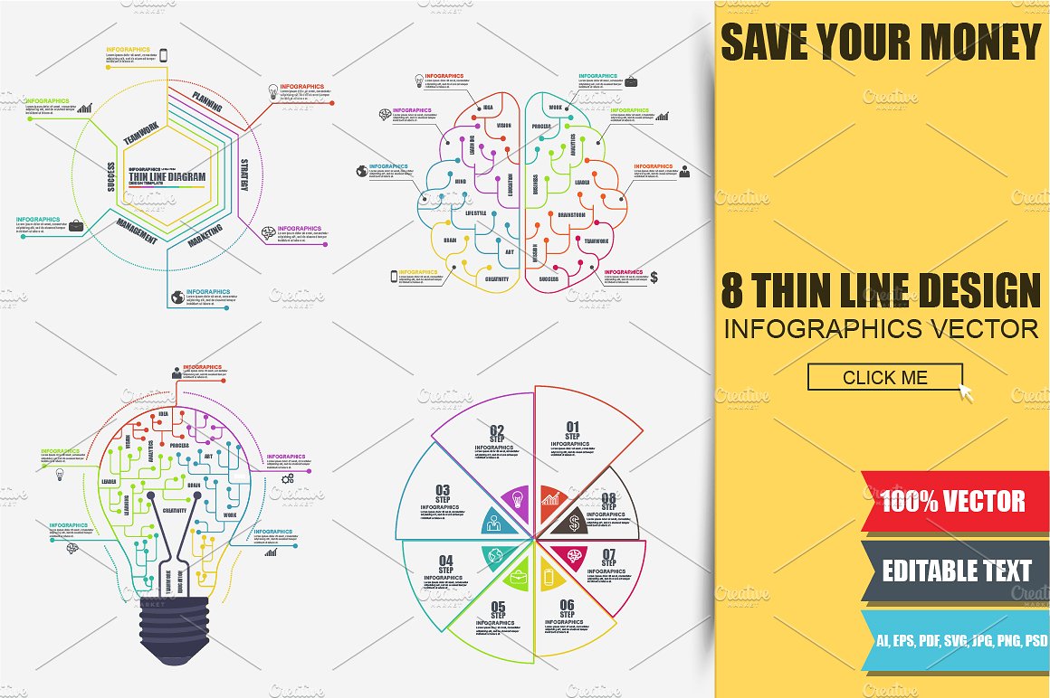 Thin Line Business Infographic