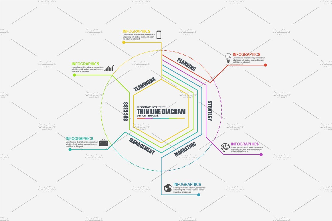 Thin Line Business Infographic