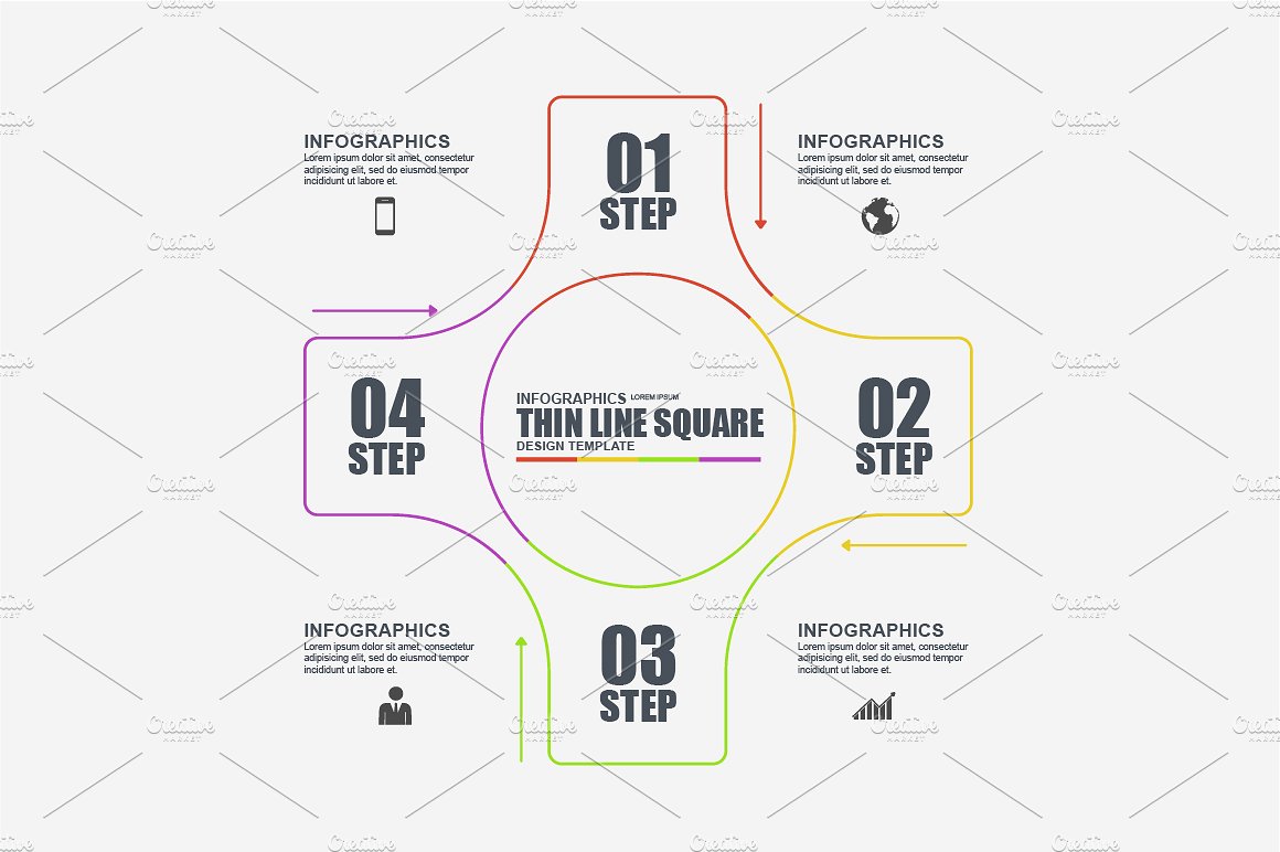 Thin Line Business Infographic