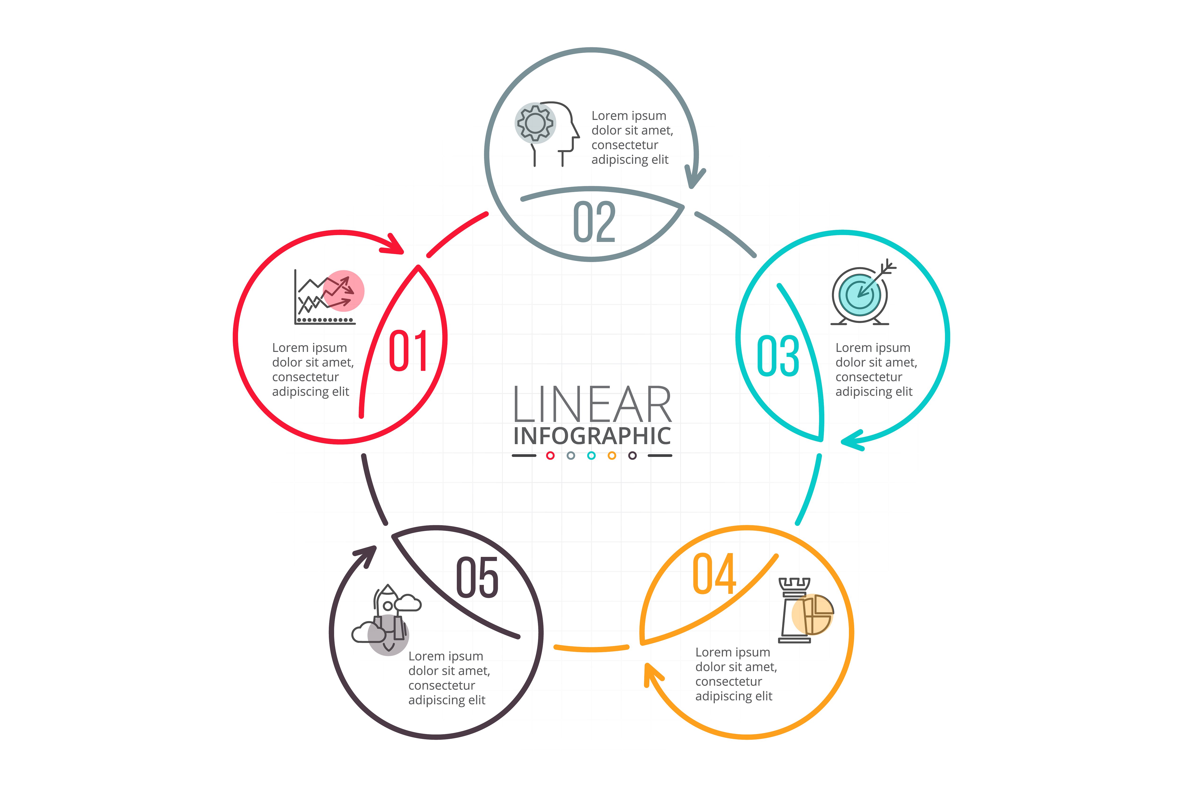 Linear elements for infographi