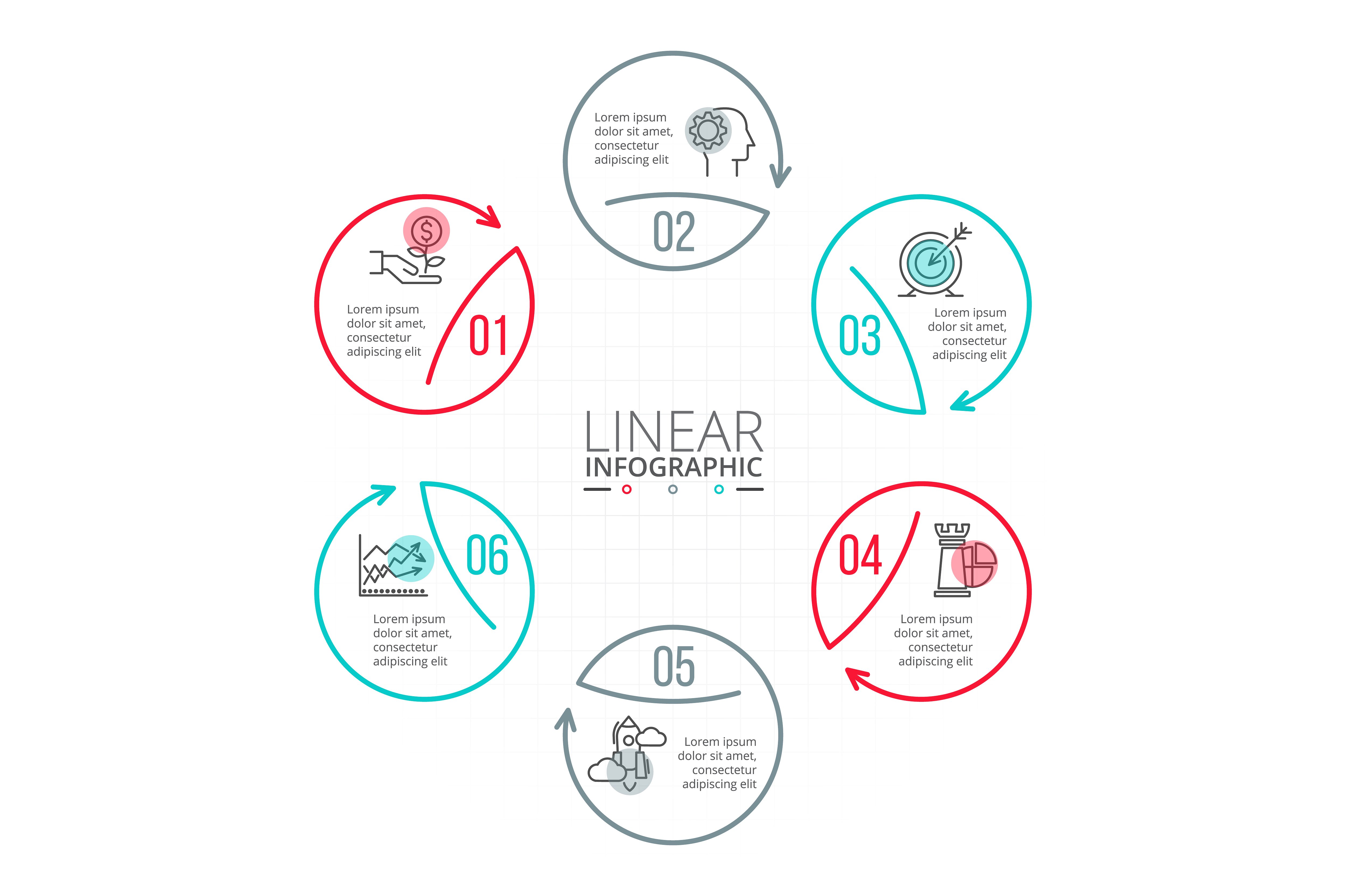 Linear elements for infographi