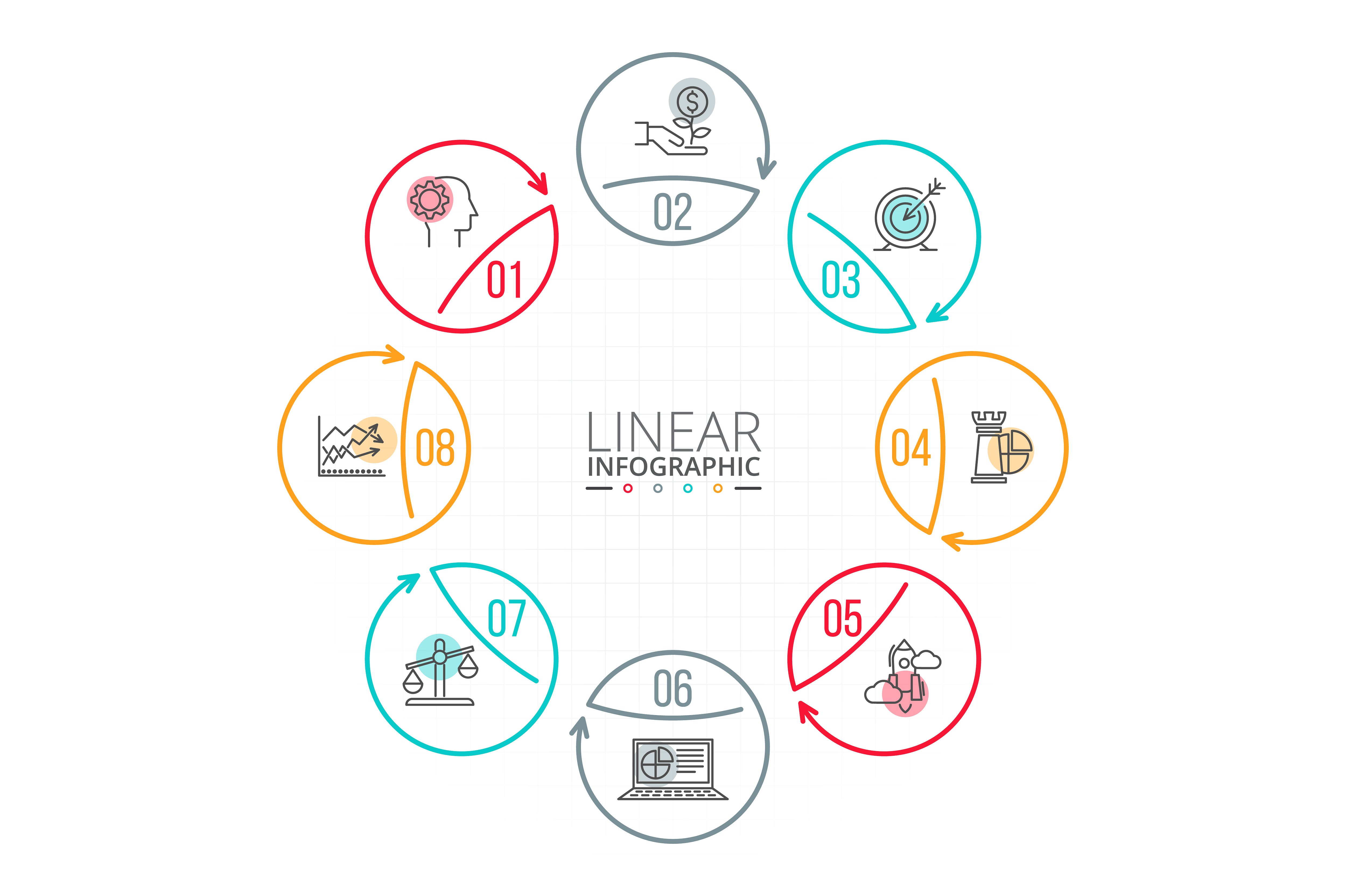 Linear elements for infographi