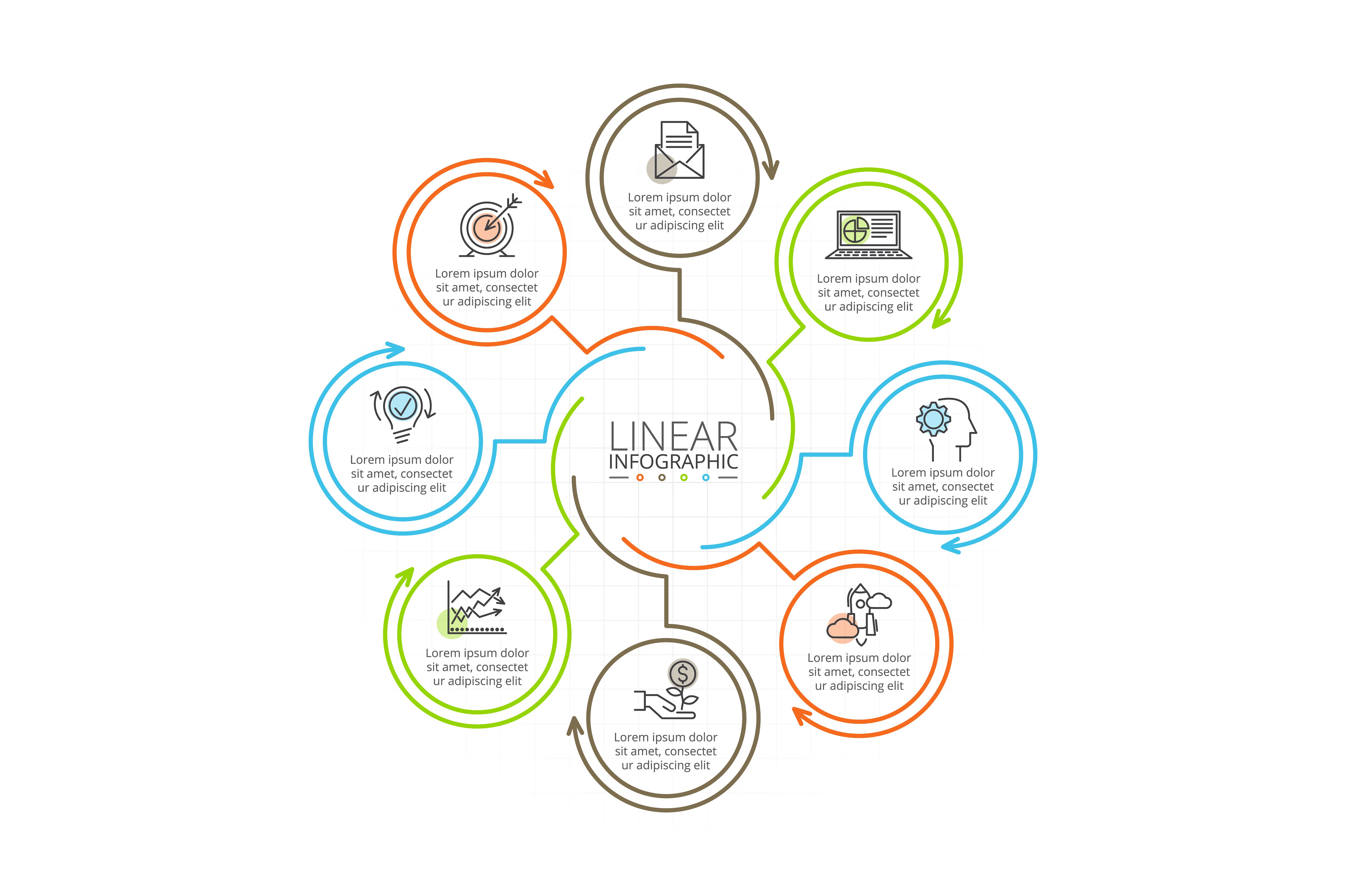 Linear elements for infographi