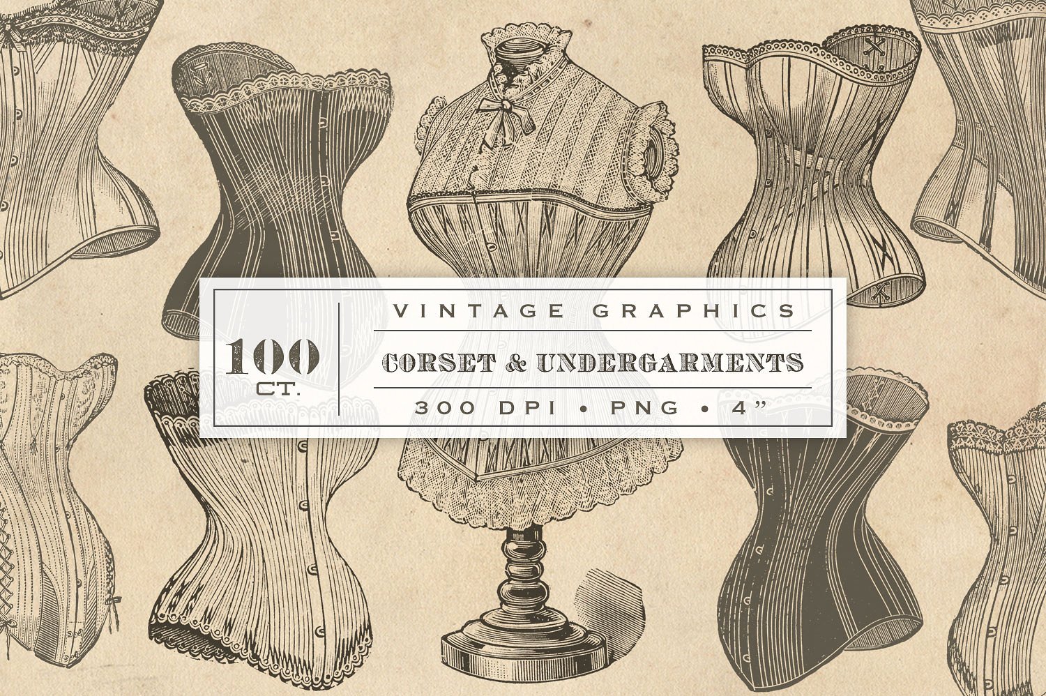 100款复古紧身衣设计素材100 Vintage Corse