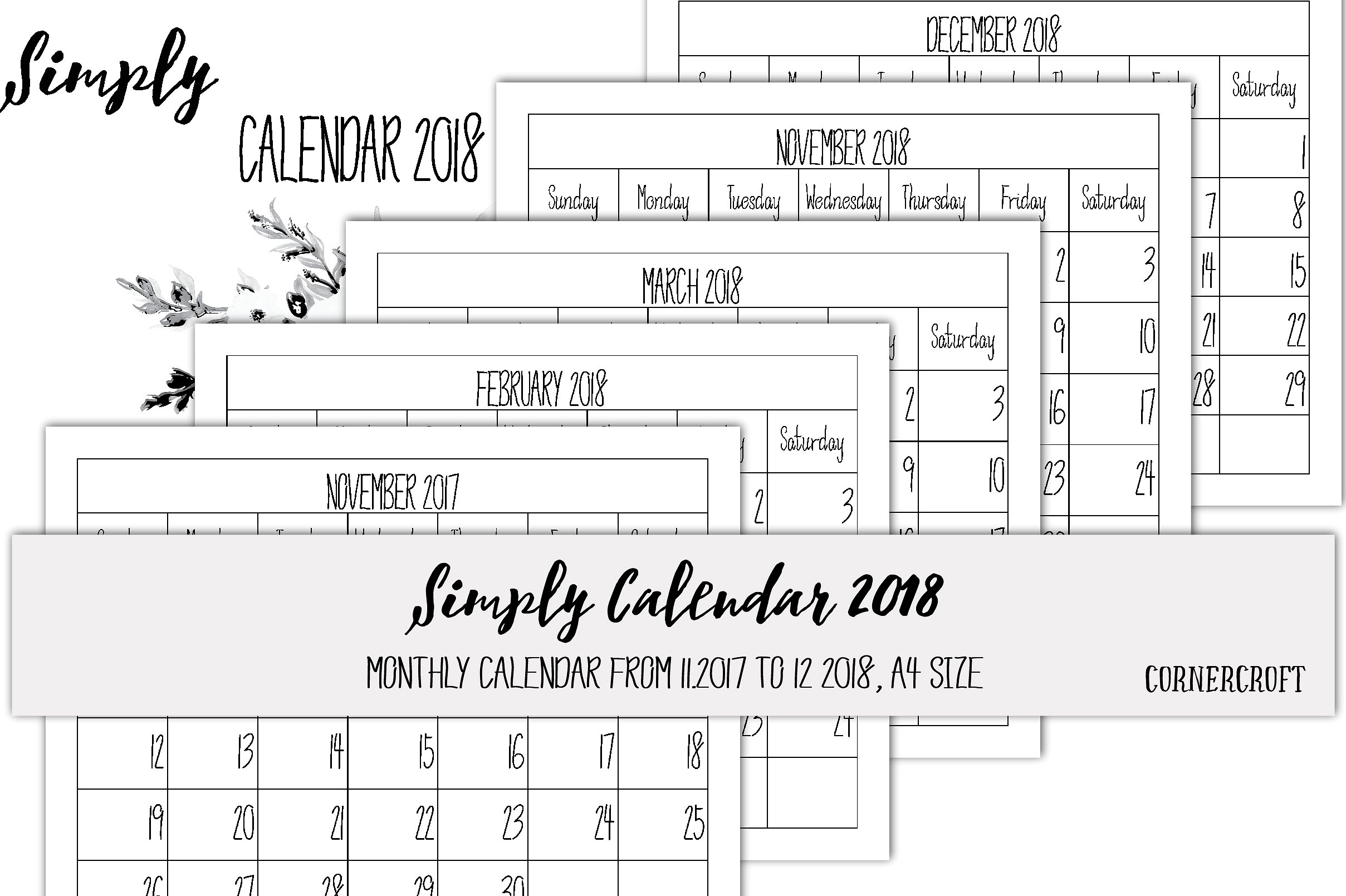 2018 Simply Calendar