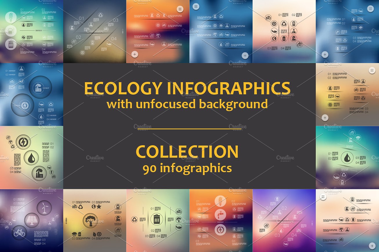 90 ECOLOGY INFOGRAPHICS. Colle