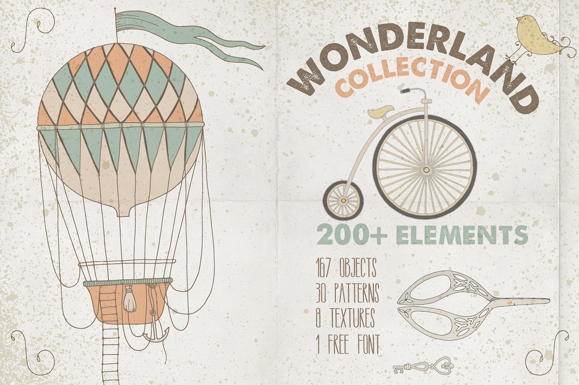 手绘装饰素材包Wonderland Collection P