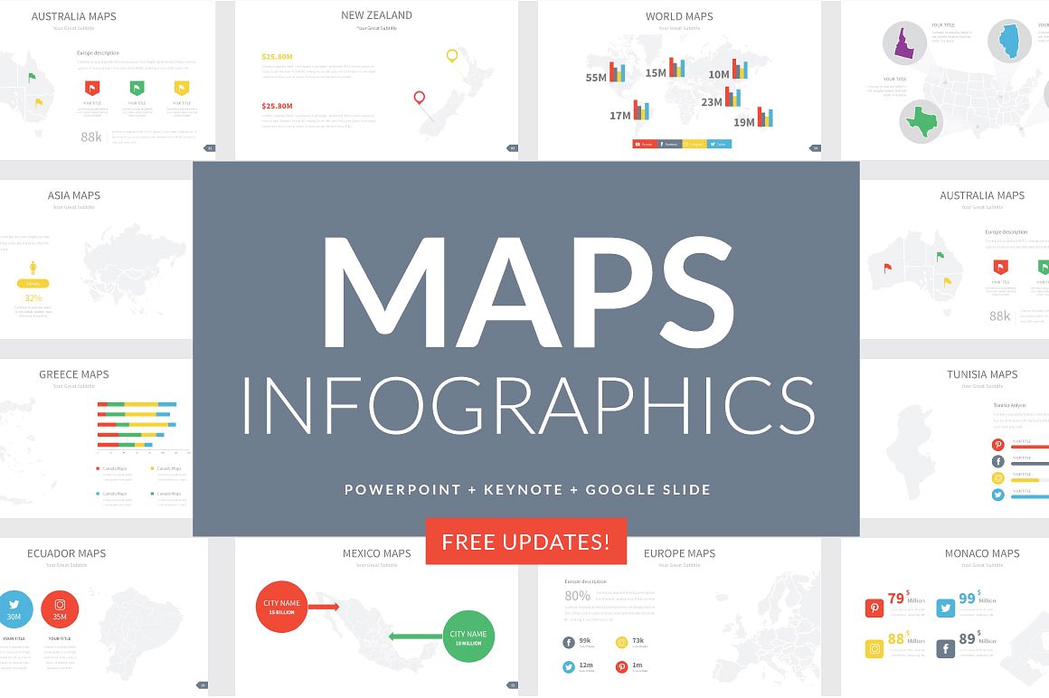 Maps Infographics Slides