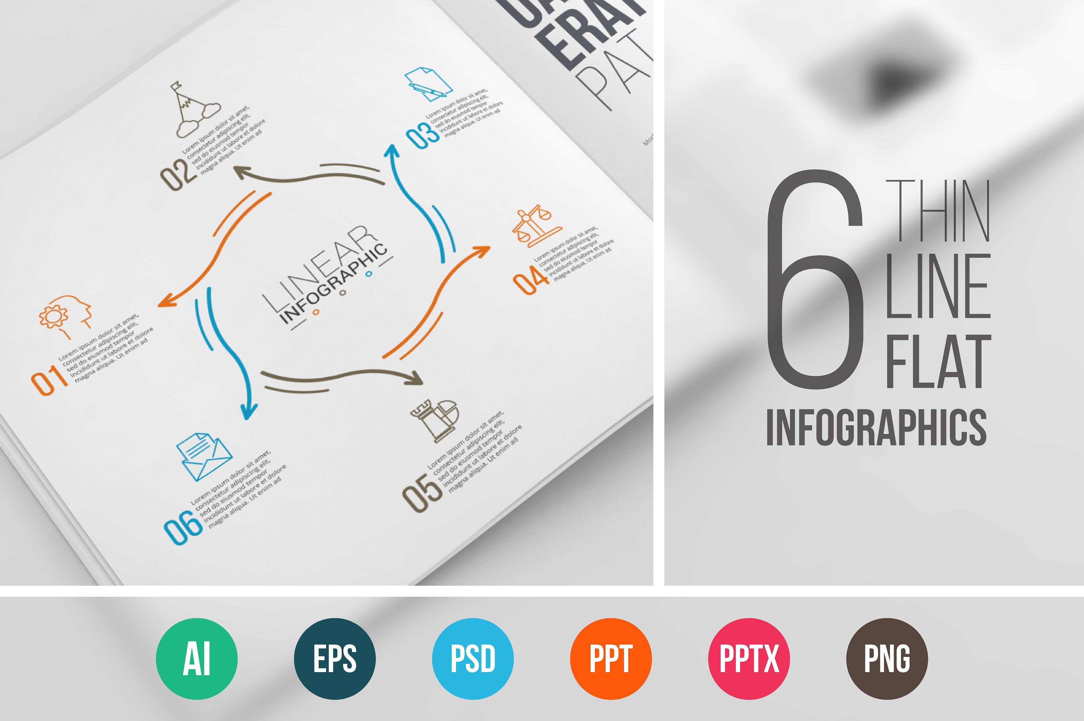 Line flat elements for infogra