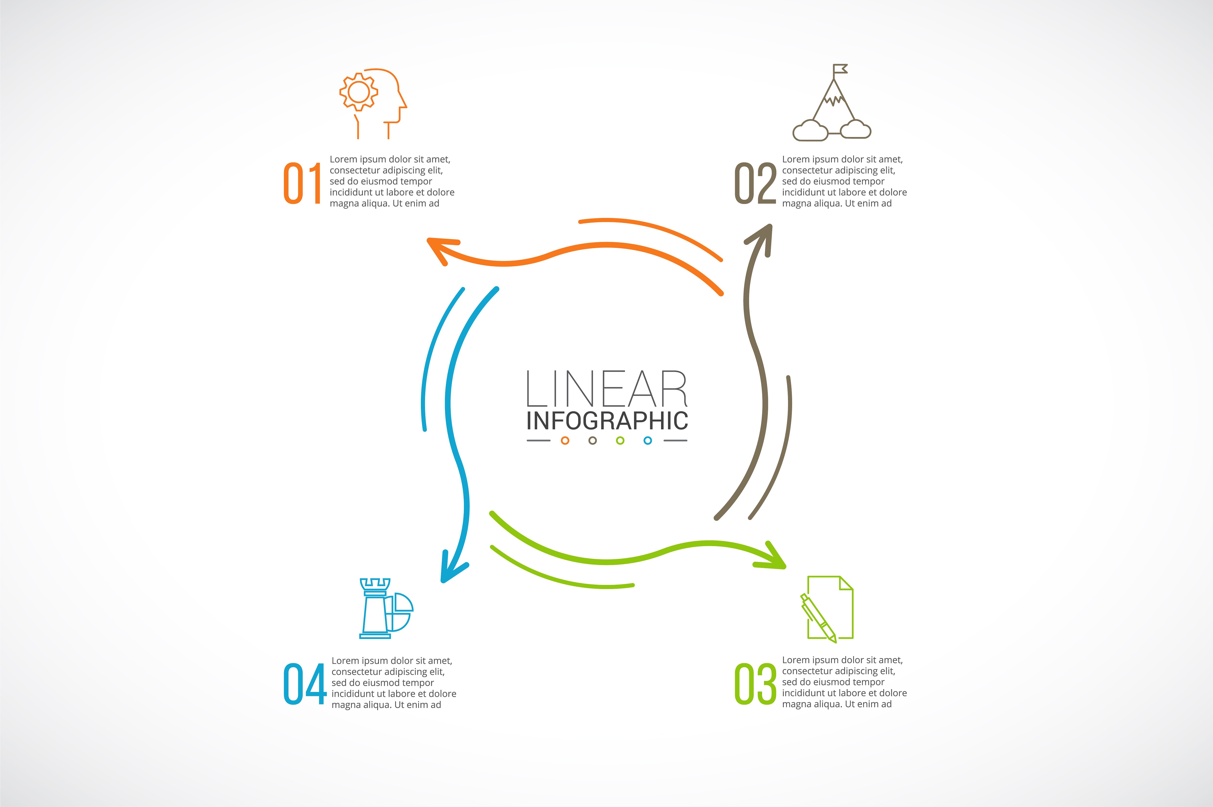 Line flat elements for infogra