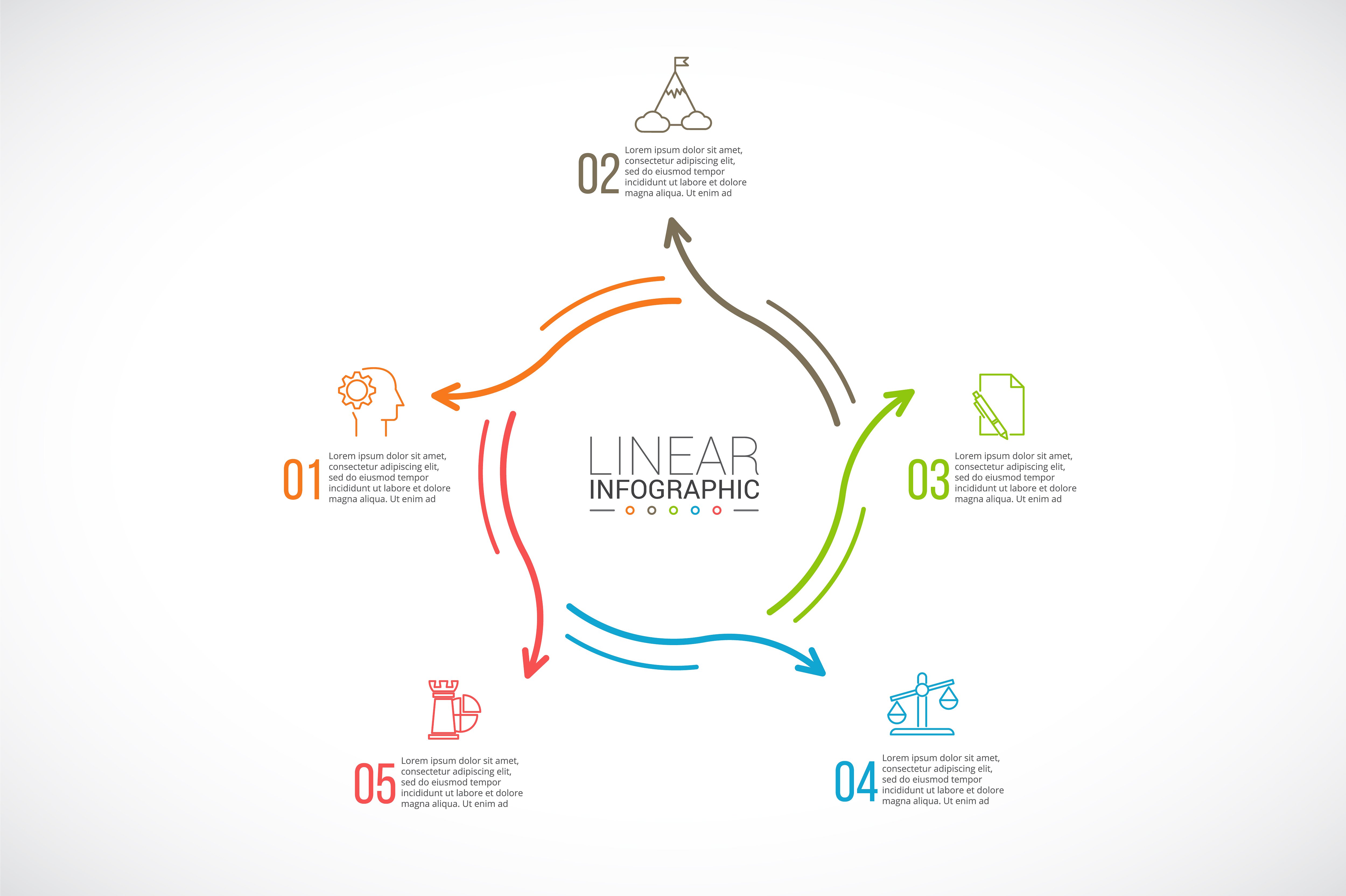 Line flat elements for infogra