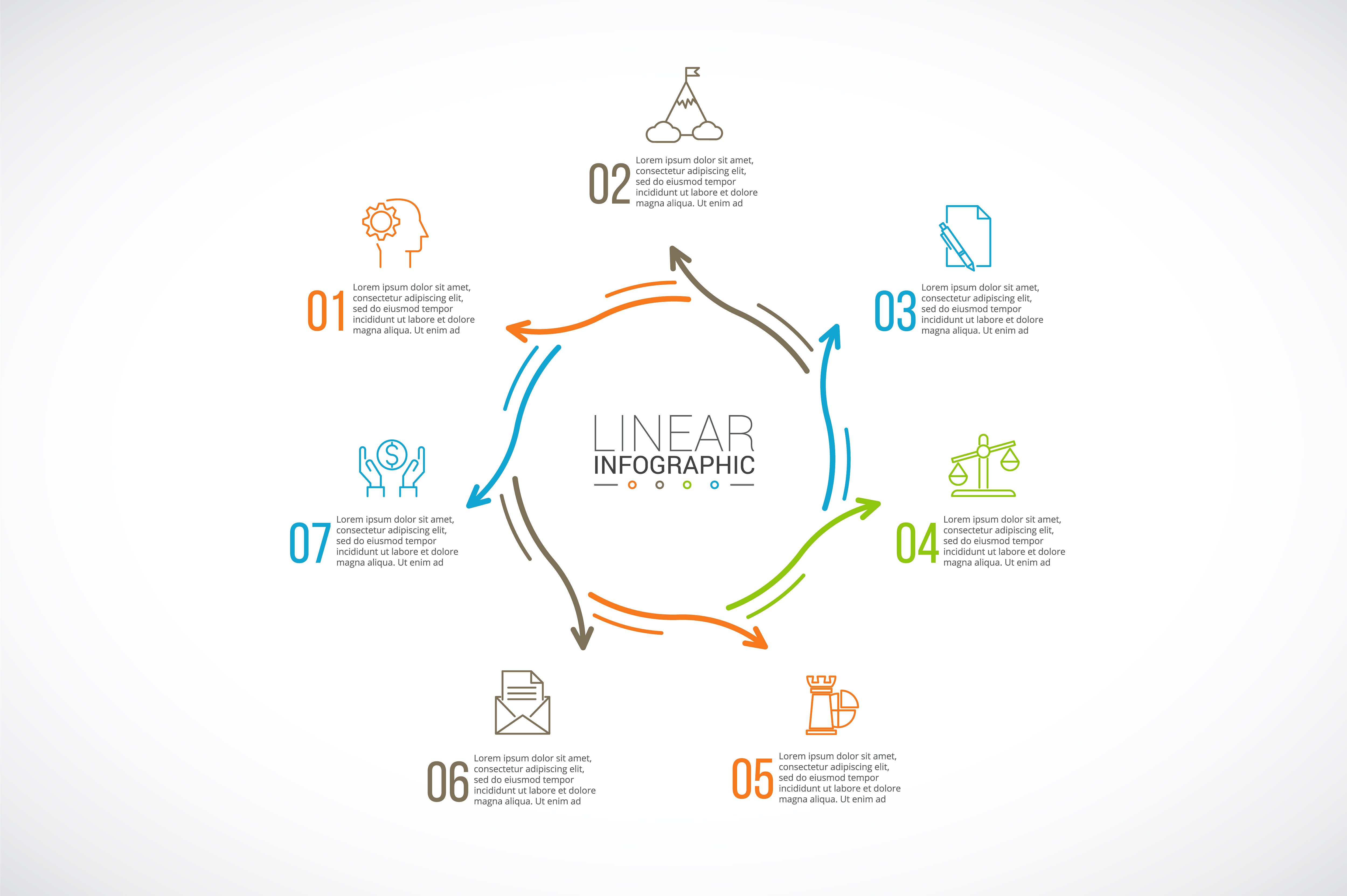 Line flat elements for infogra