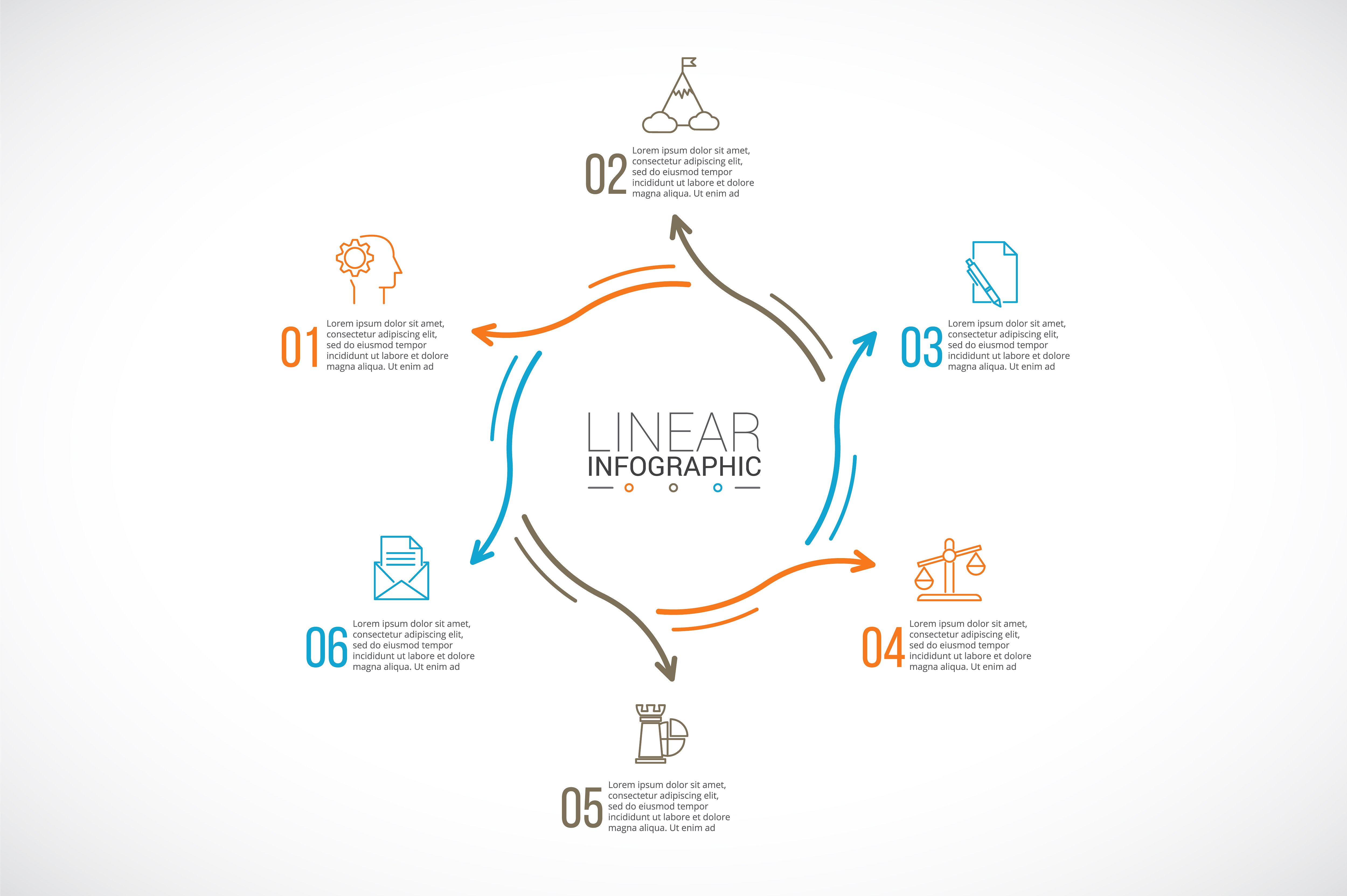 Line flat elements for infogra