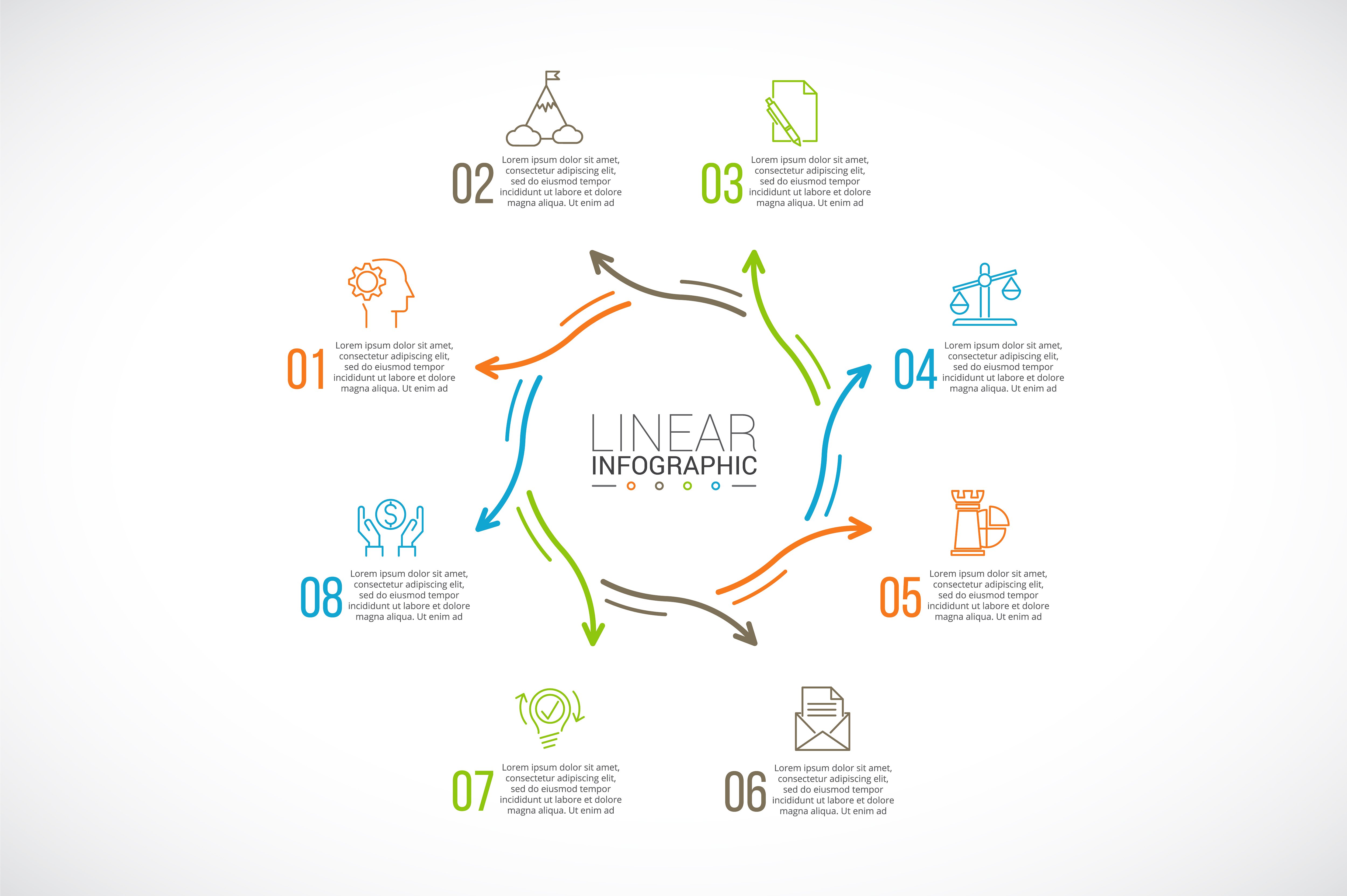 Line flat elements for infogra